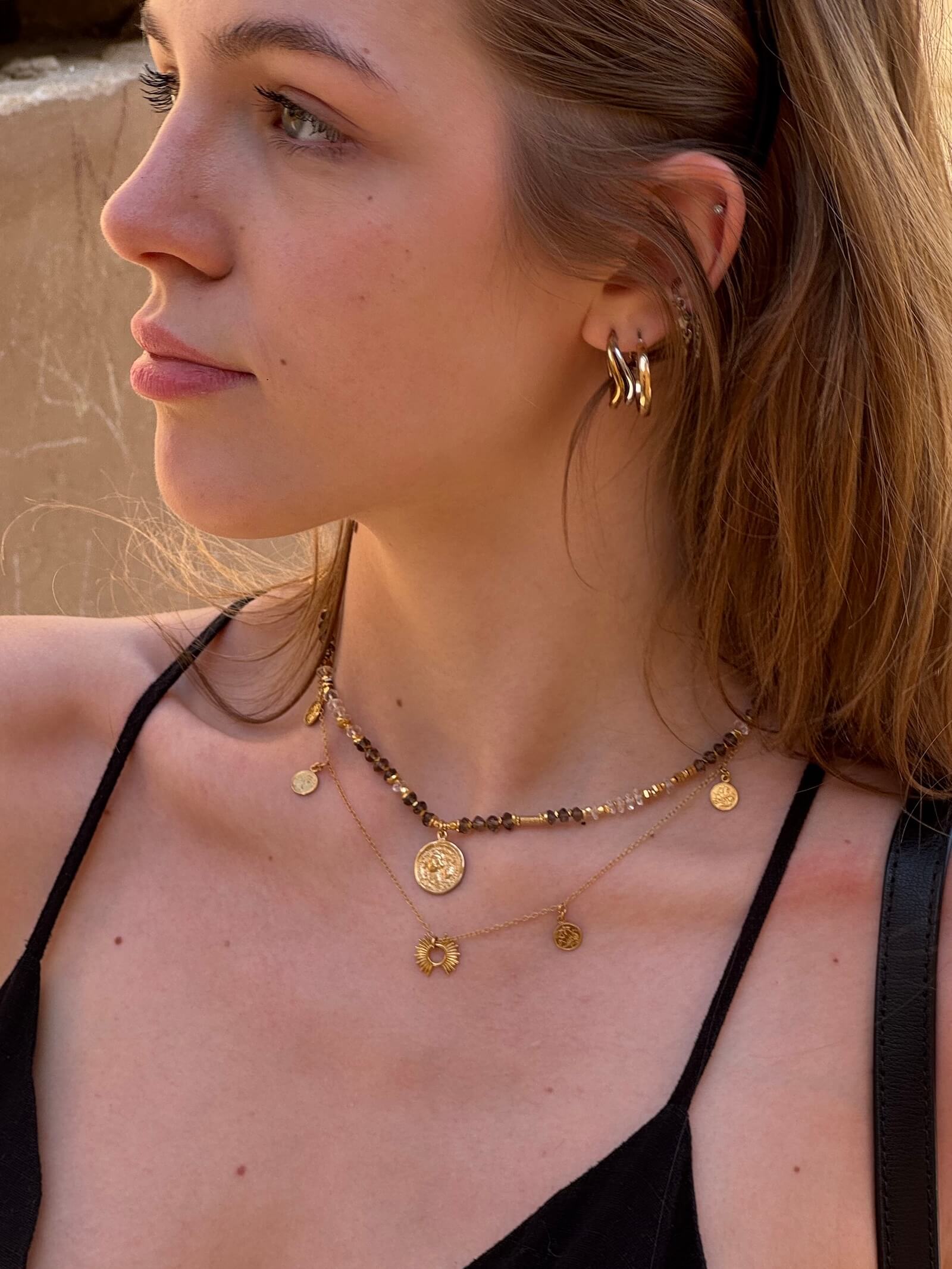 Łańcuszek Pozłacany ze słoneczkiem