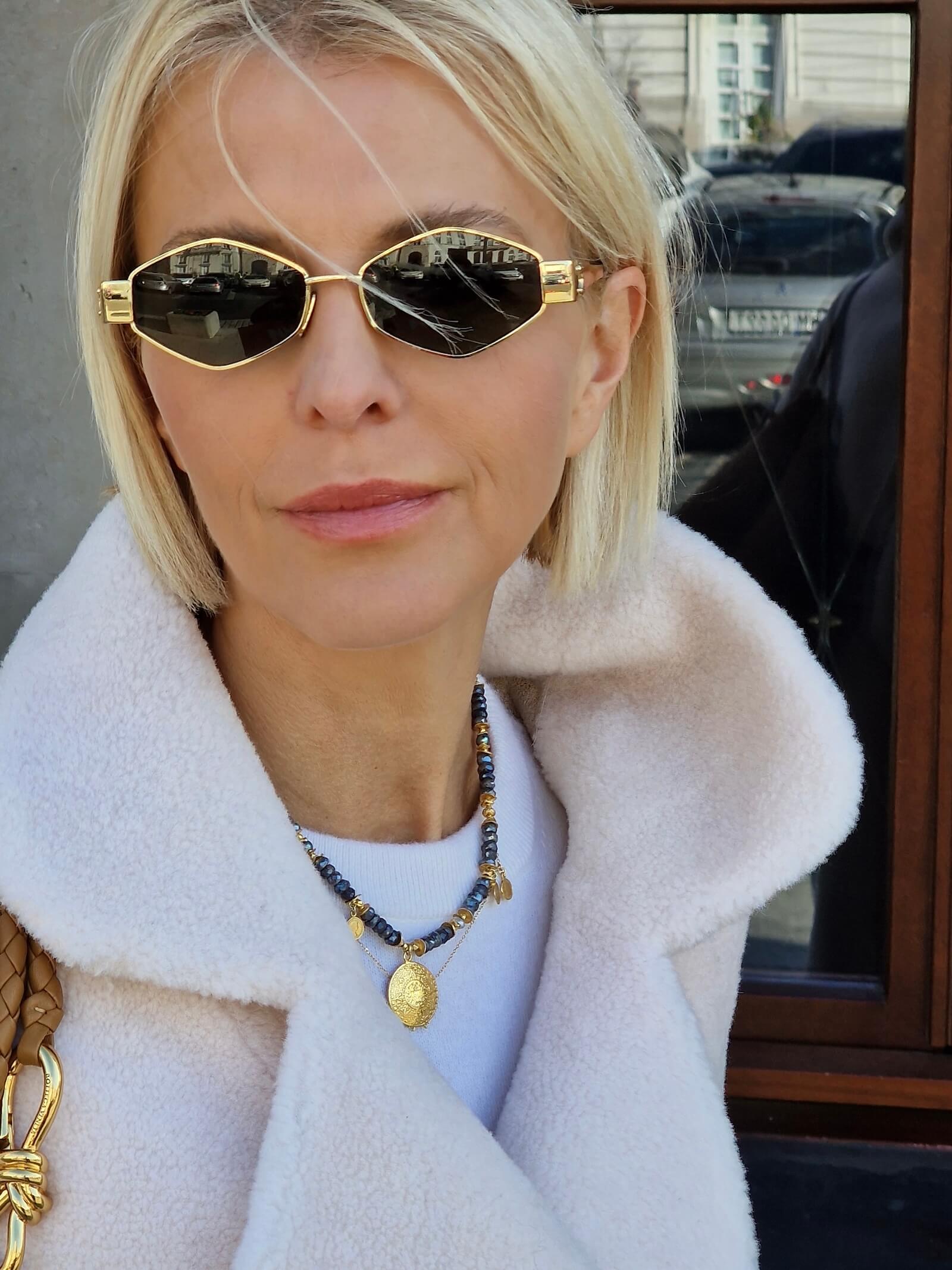 Naszyjnik z Labradorytu z Zawieszką - Moneta Azteków