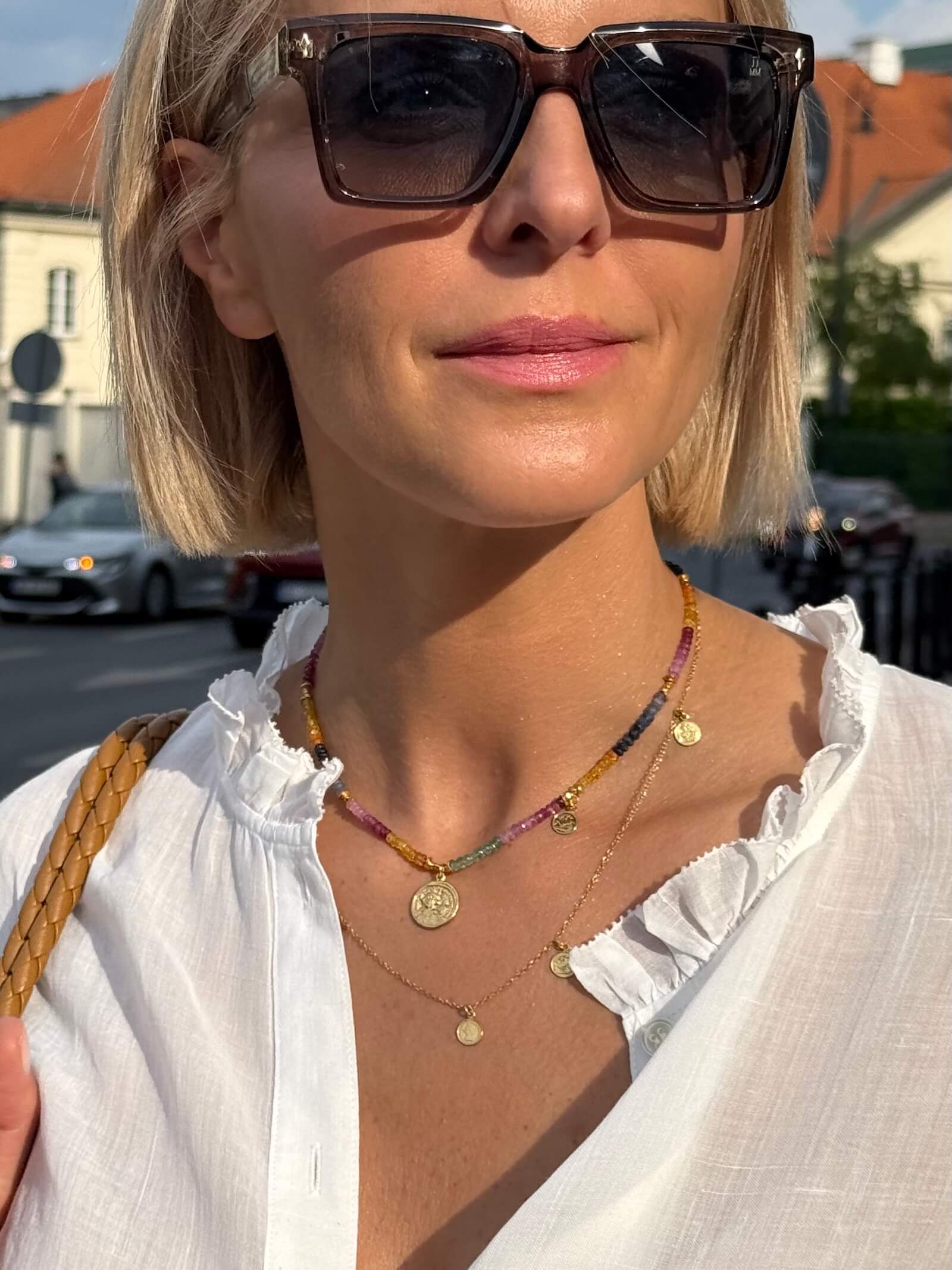 Naszyjnik z Rubinów, Szmaragdów i Szafirów z Zawieszką - Moneta