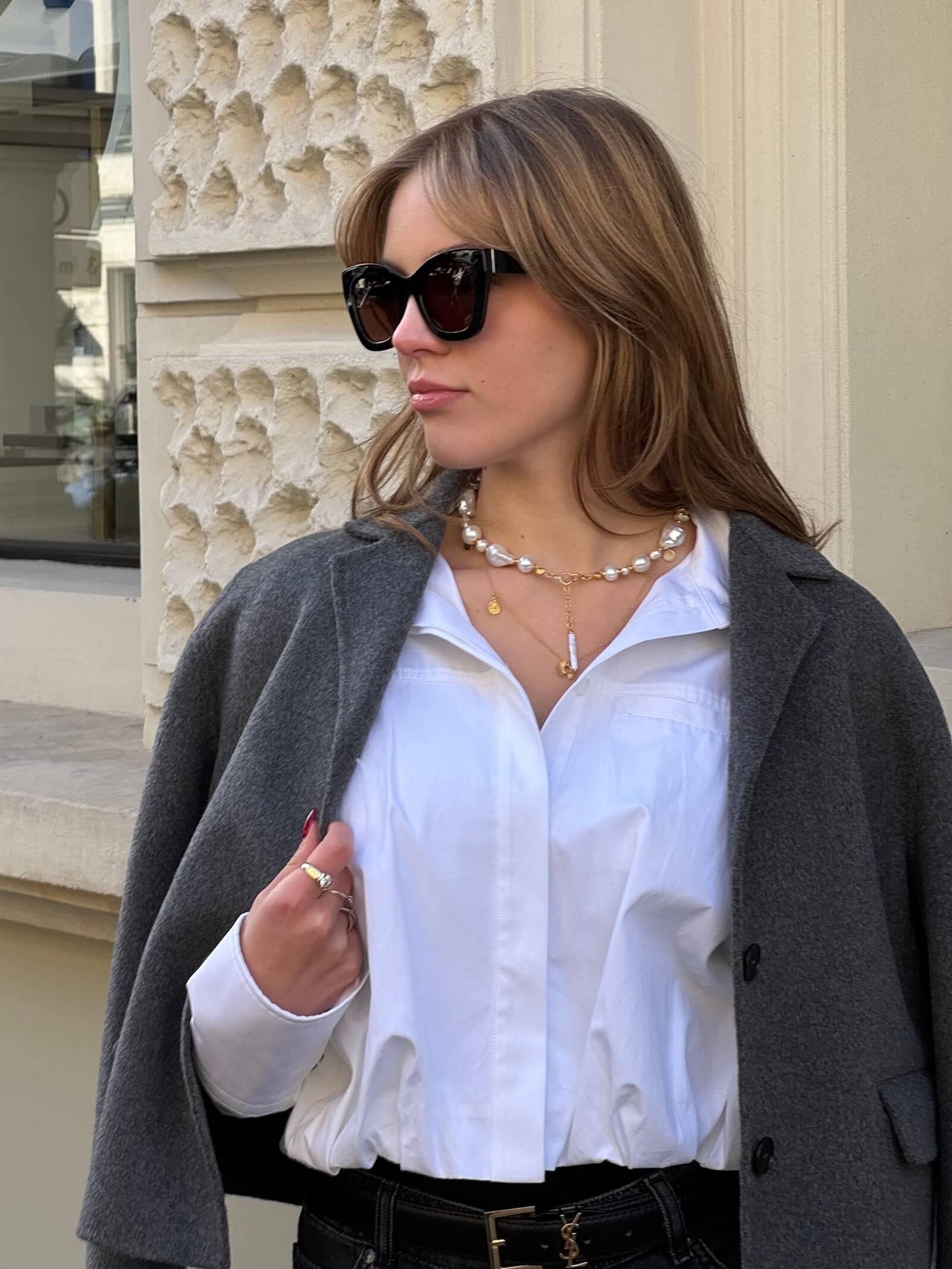 Choker z Białych Pereł Barokowych - ULASIENICKA