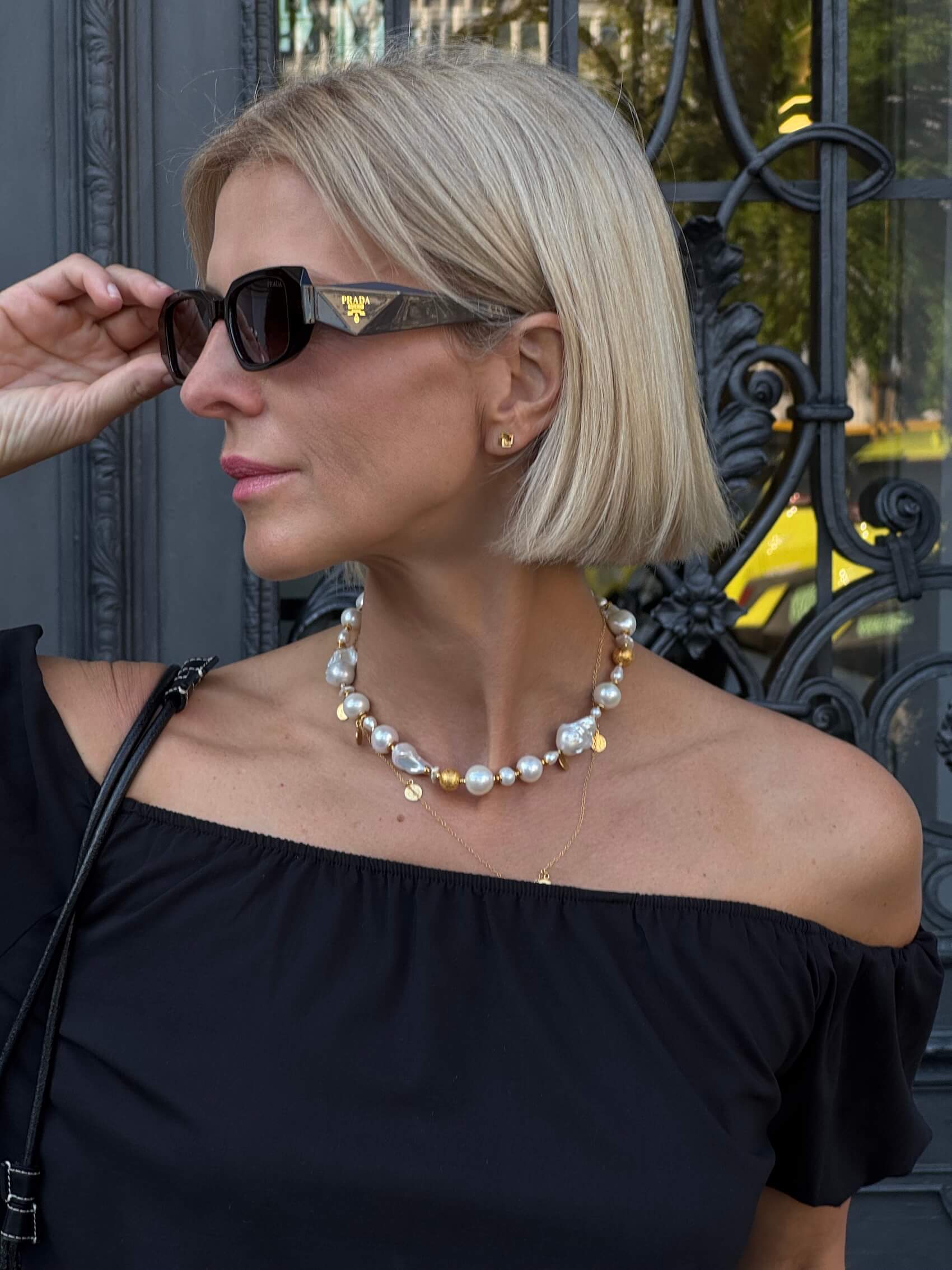 Choker z Białych Pereł Barokowych