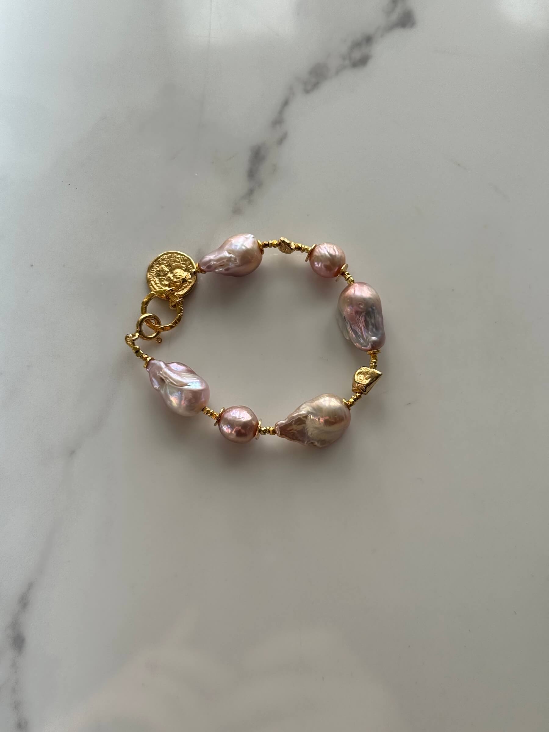 Pink Baroque Pearl Bracelet