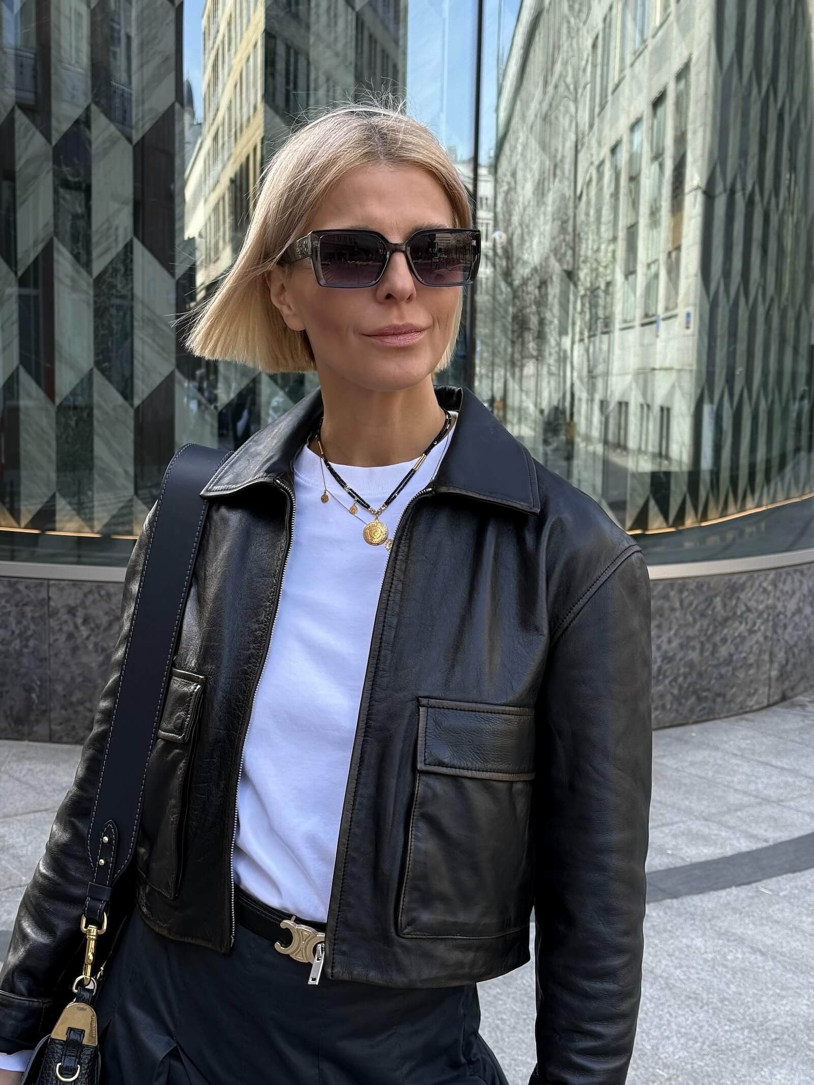 Double Black and Gold Necklace with Pendant - Aztec Coin