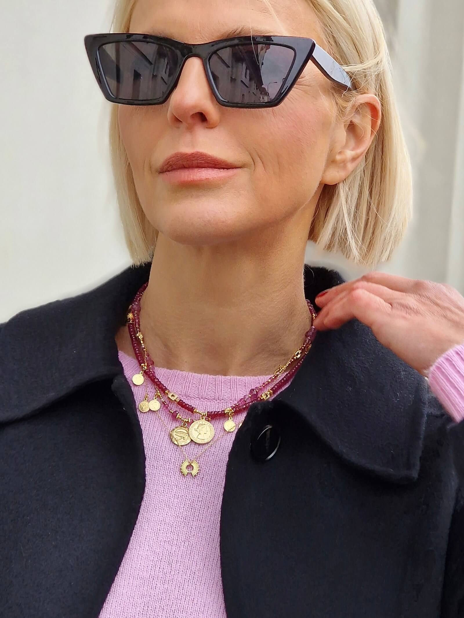 Ruby Necklace with Pendant - Coin