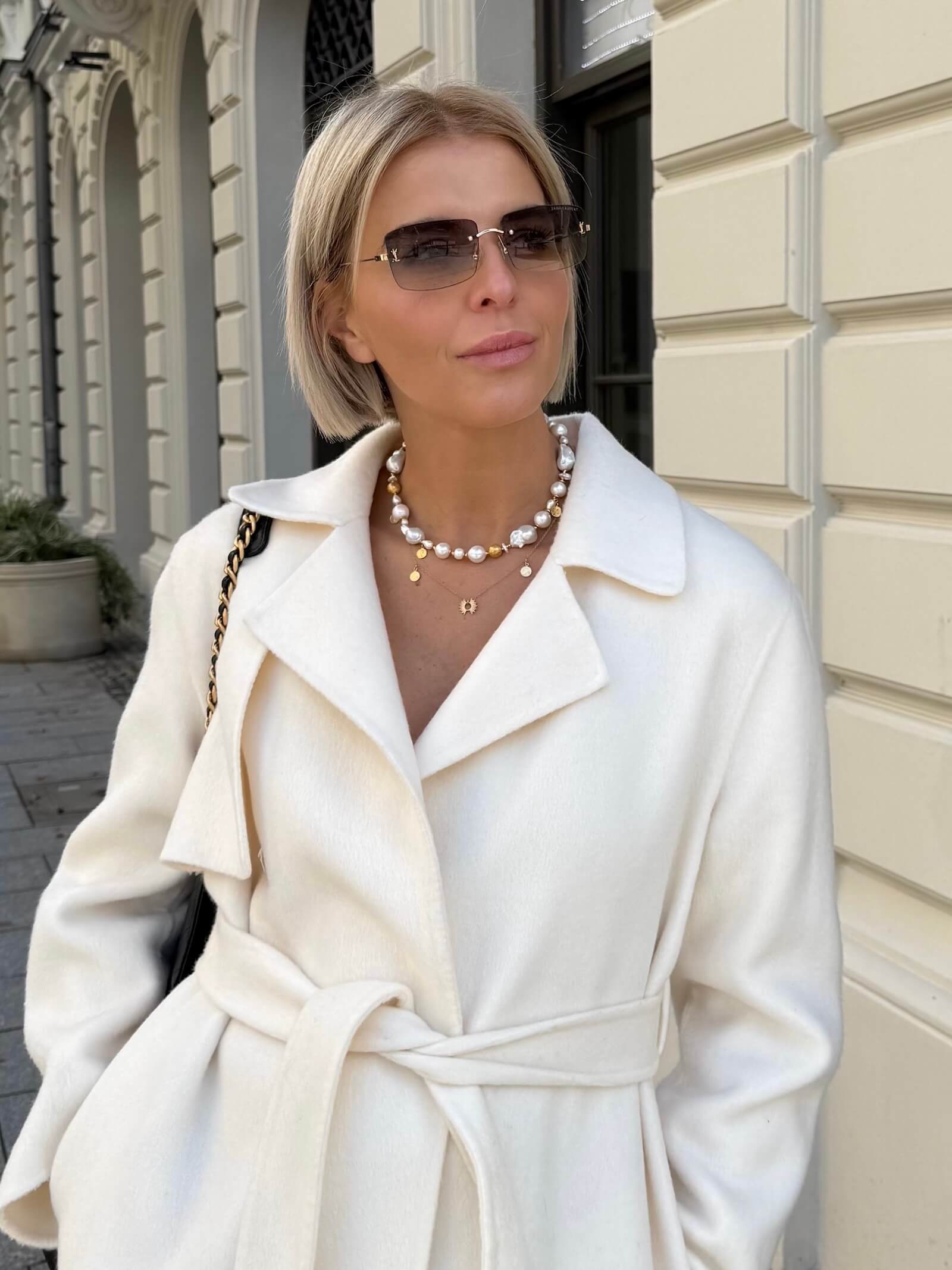 Choker z Białych Pereł Barokowych - ULASIENICKA