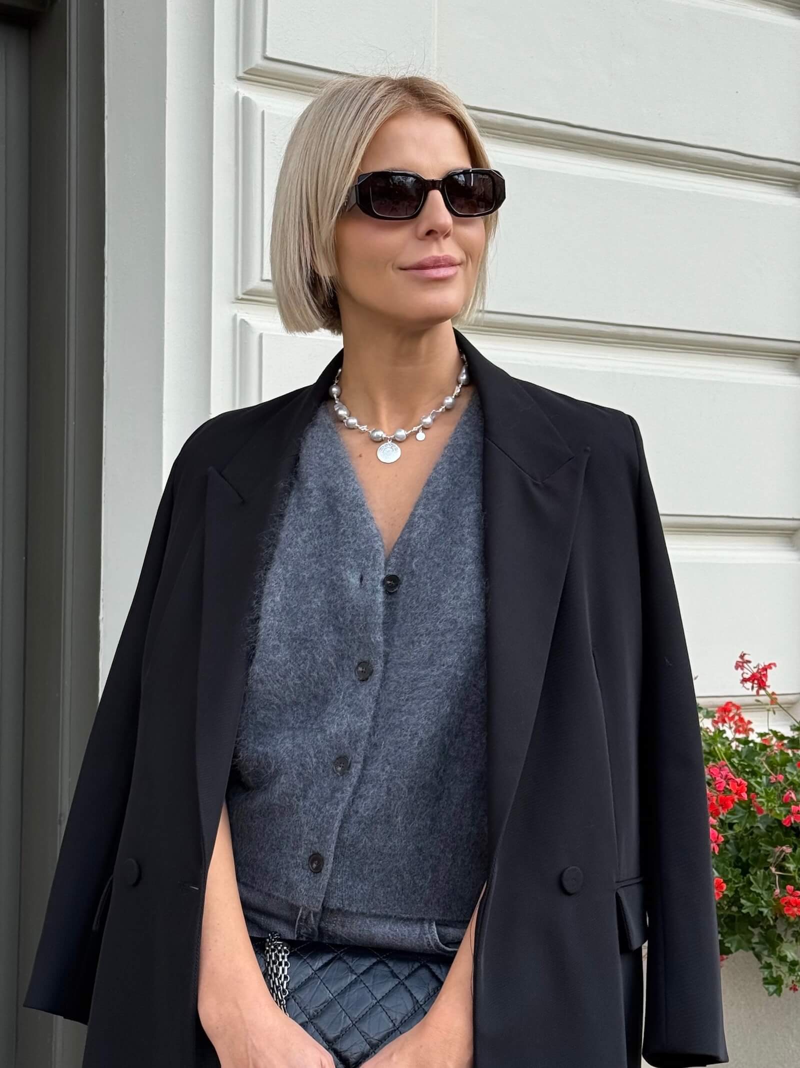 Naszyjnik z Szarych Pereł Barokowych - Srebro 925