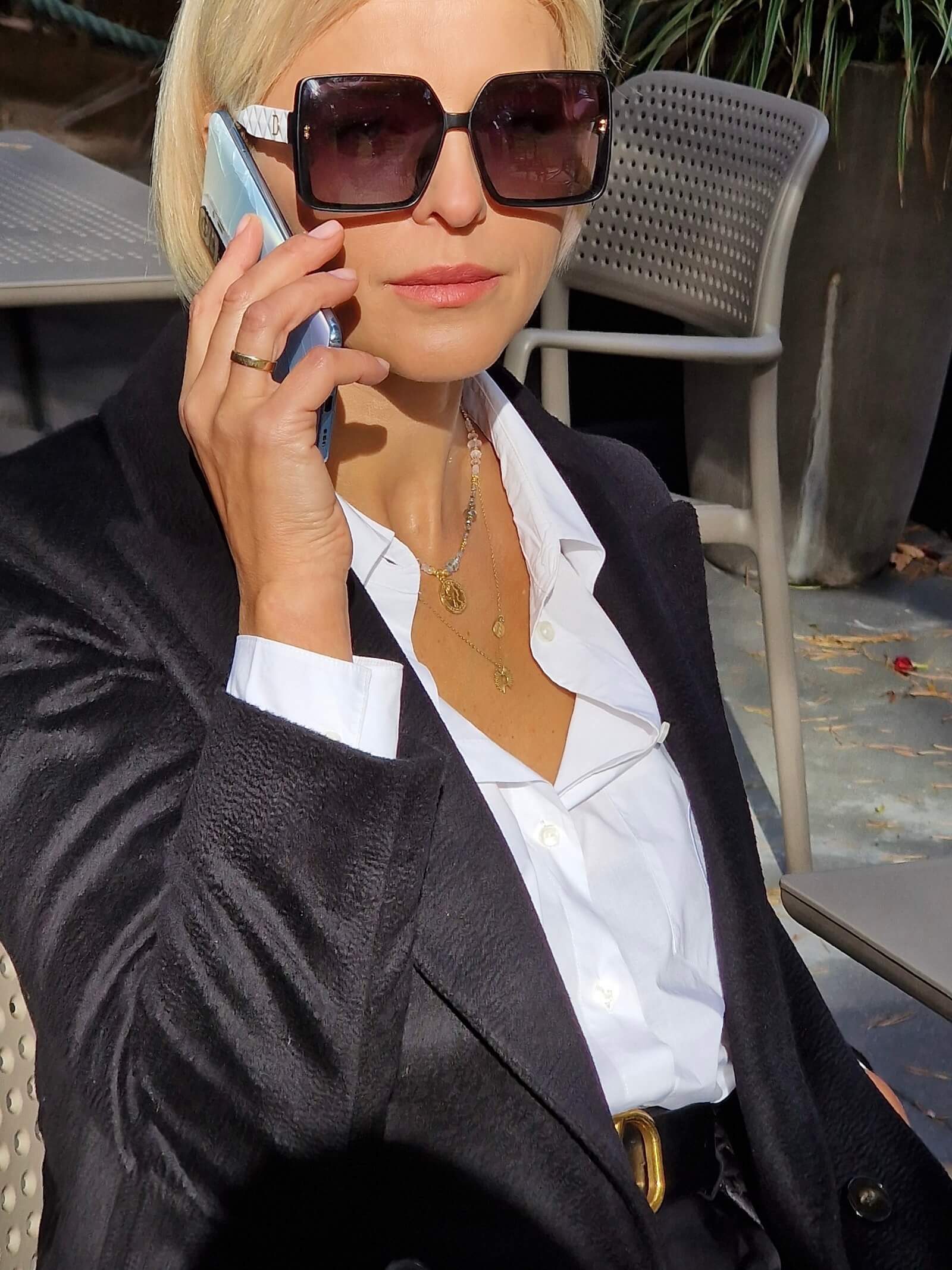 Naszyjnik z Morganitów, Akwamarynów i Labradorytów z Zawieszką - Moneta