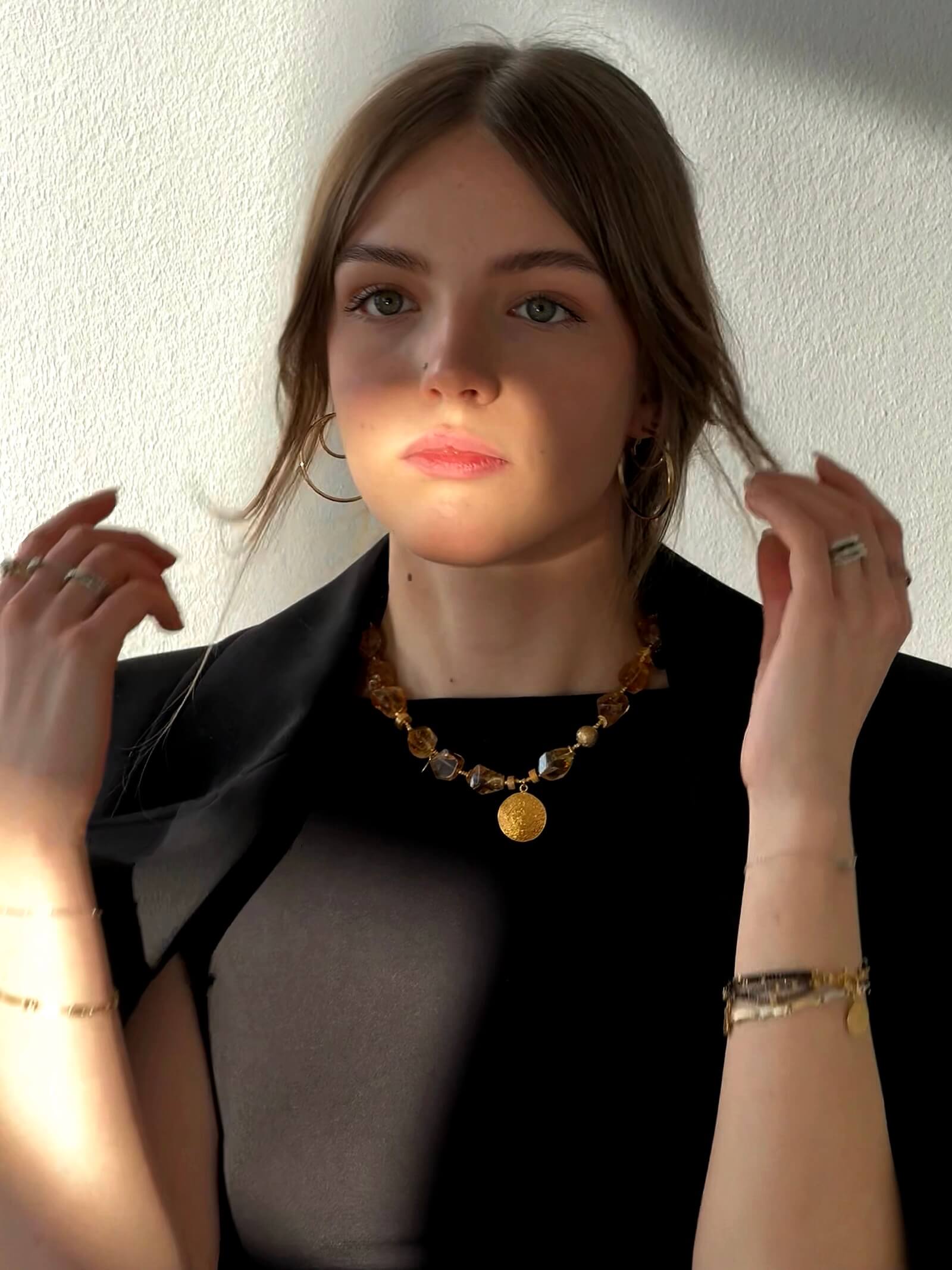 Naszyjnik z Cytrynów z Zawieszką - Moneta Azteków