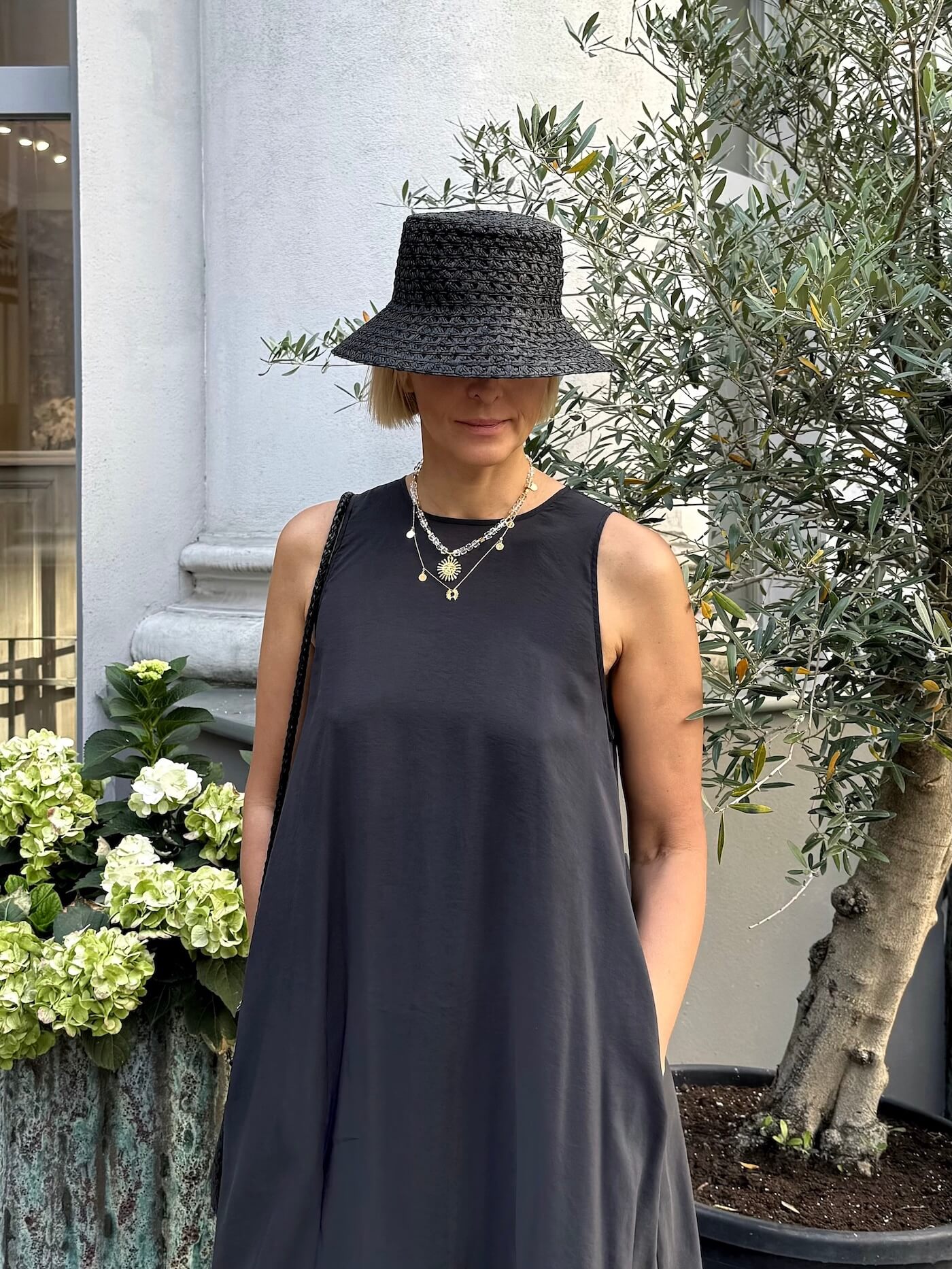 Rock Crystal Necklace with Pendant - Sun