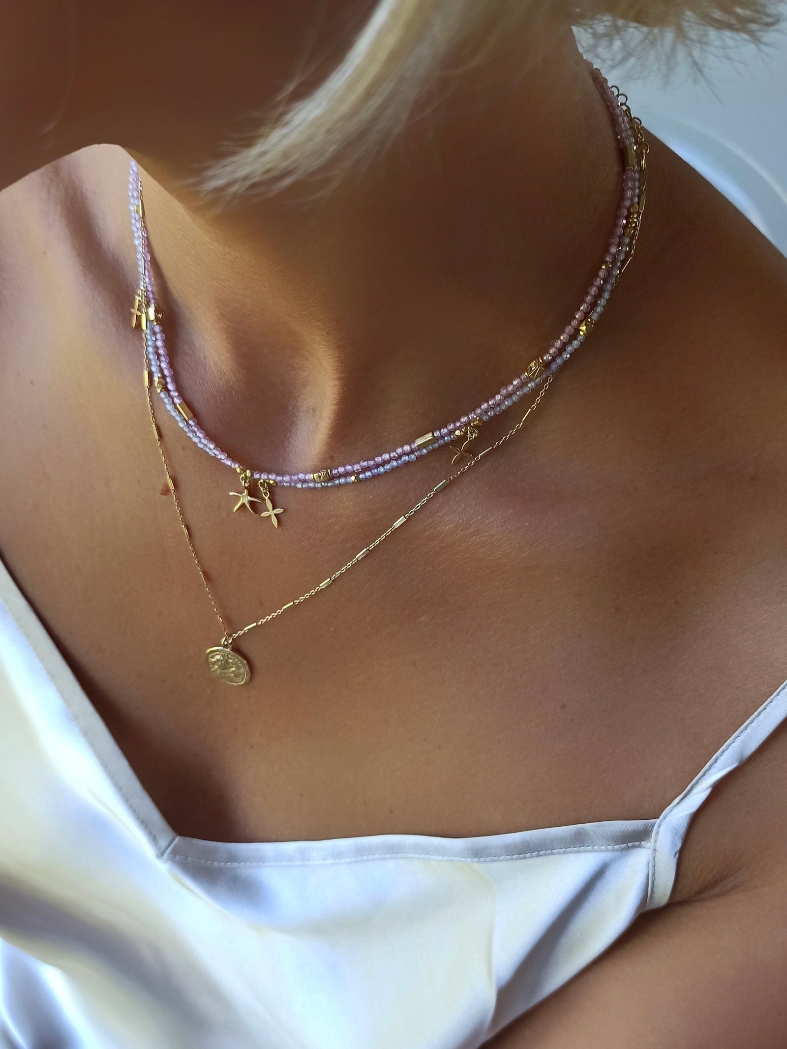 Pink Topaz Necklace Set