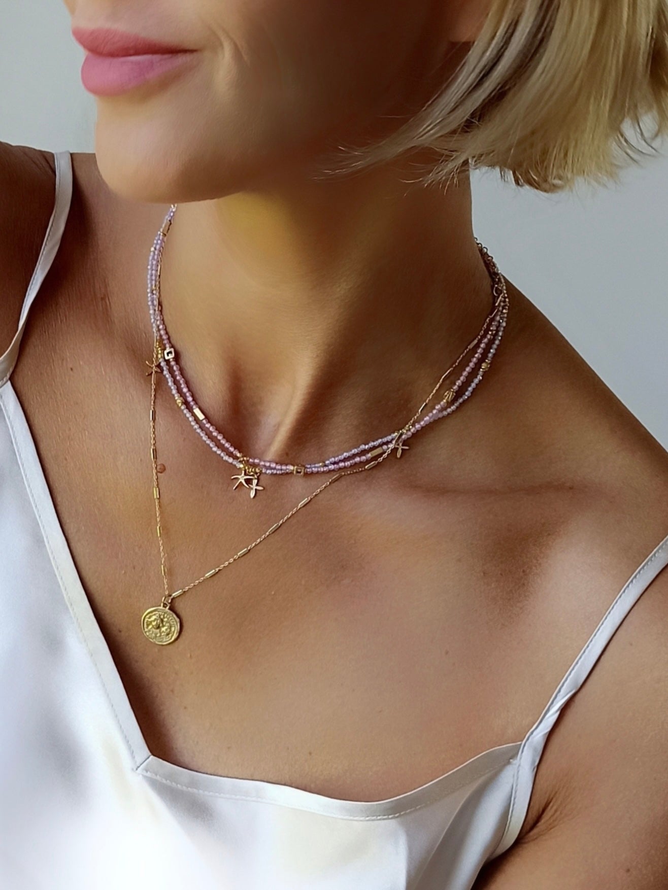 Pink Topaz Necklace Set