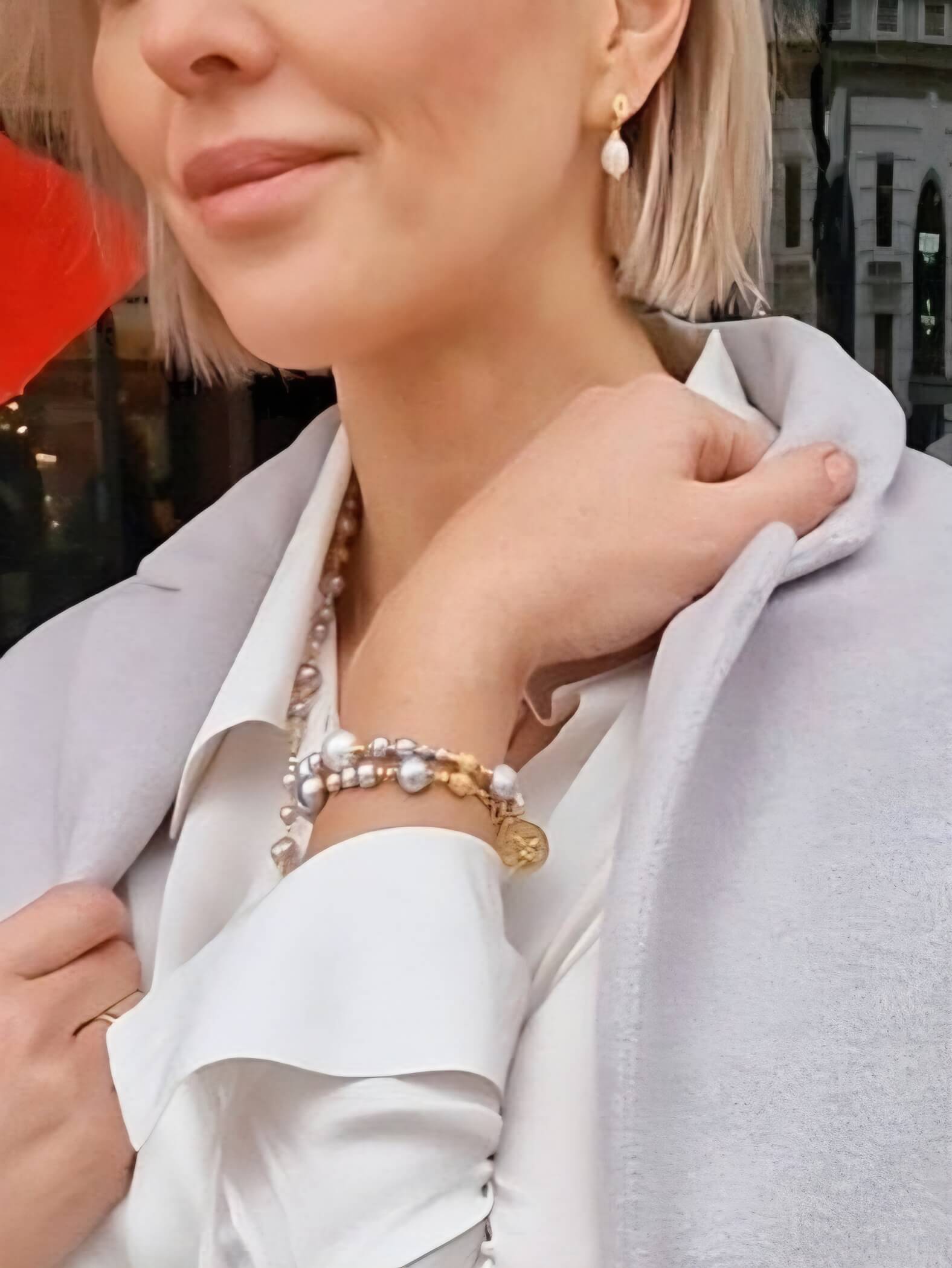 Bransoletka z Szarych Pereł