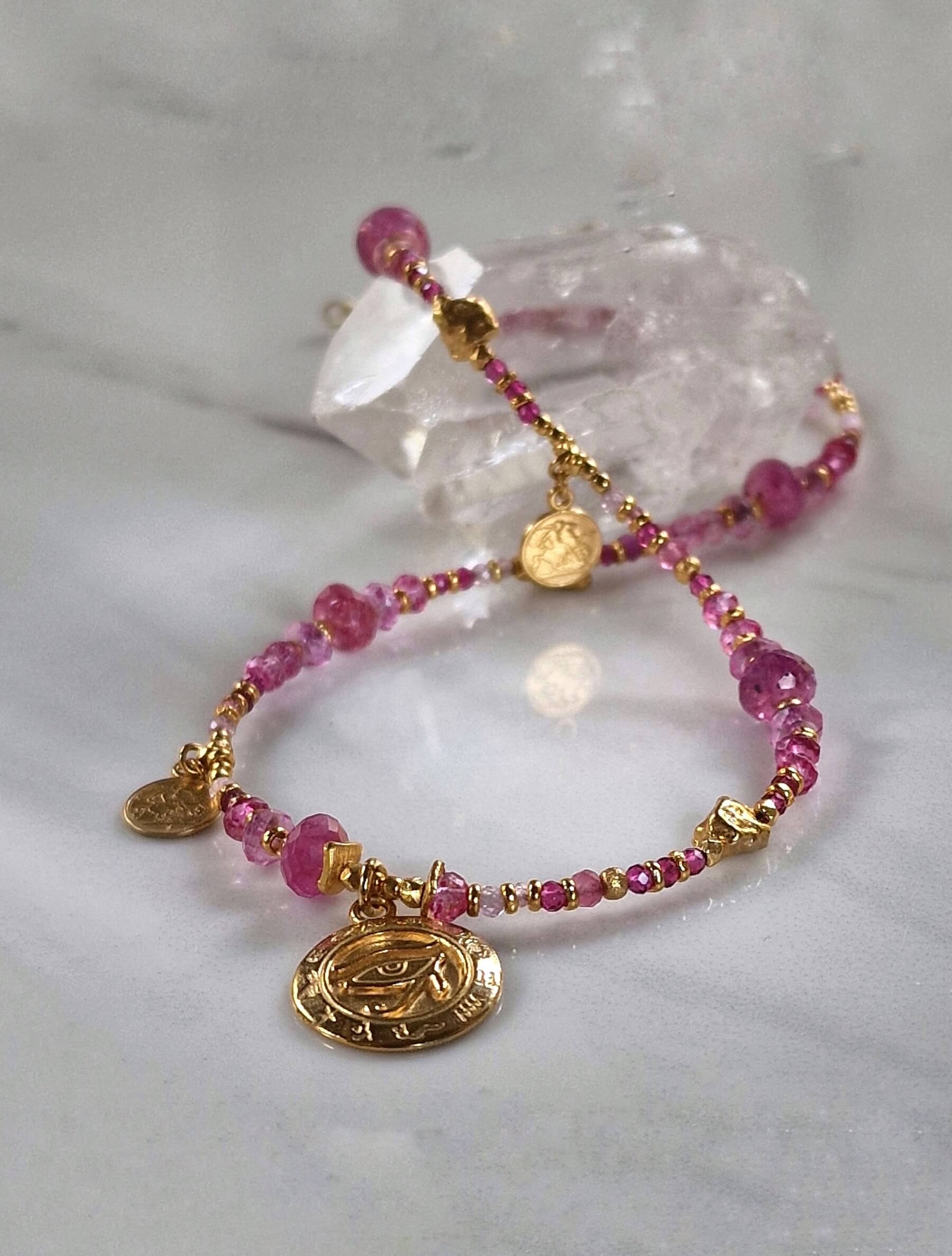 Naszyjnik z Rubinów i Topazów z Zawieszką - Moneta