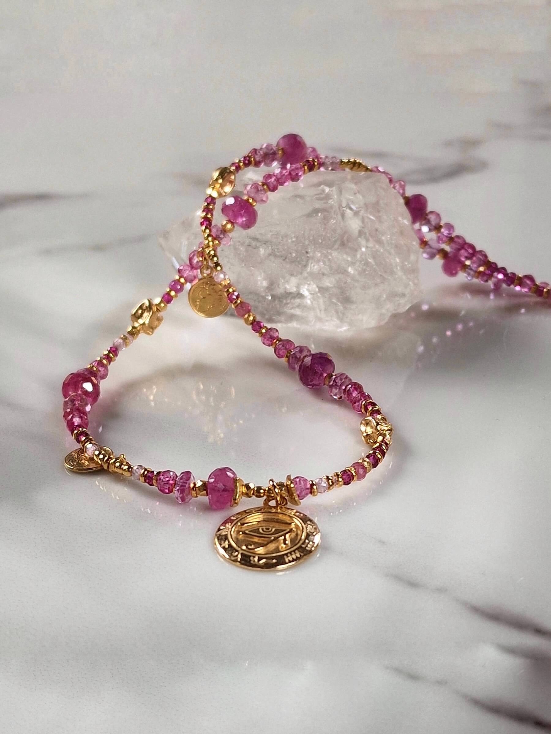 Naszyjnik z Rubinów i Topazów z Zawieszką - Moneta