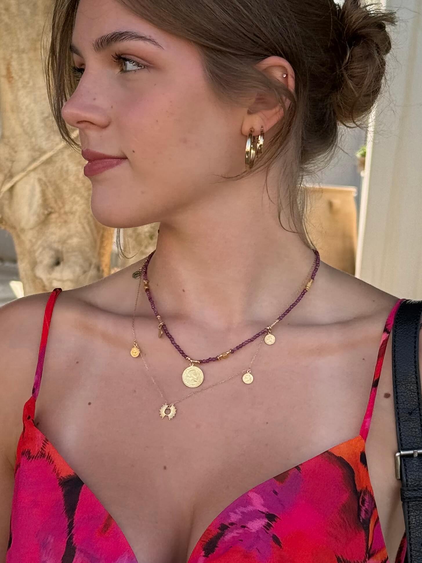 Łańcuszek Pozłacany ze słoneczkiem