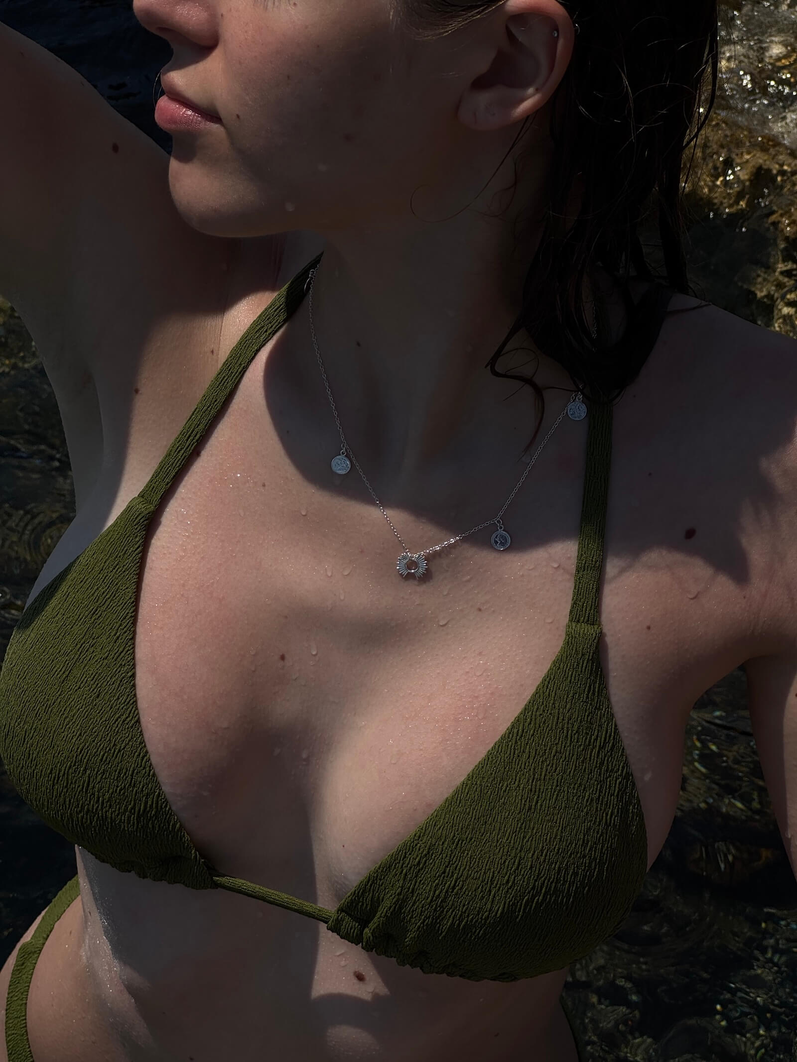 Łańcuszek srebrny ze słoneczkiem