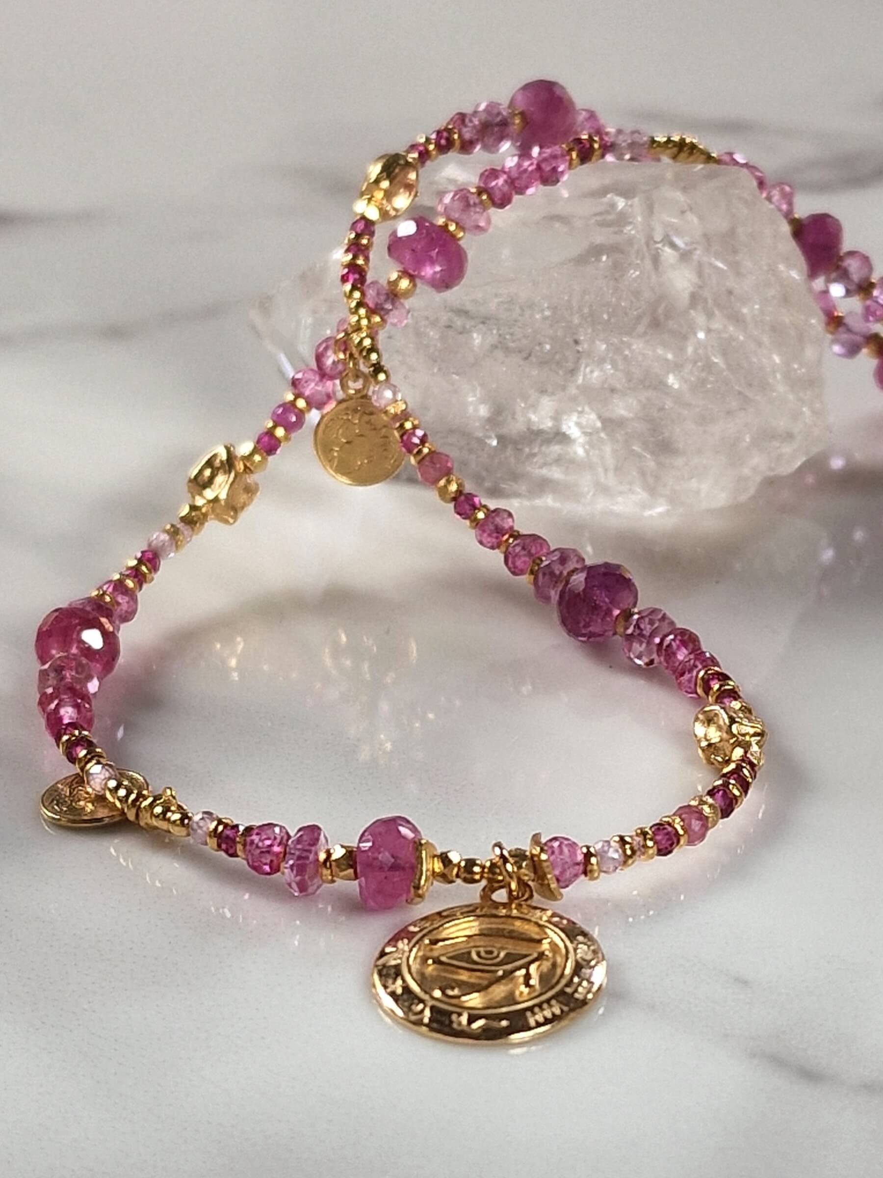 Naszyjnik z Rubinów i Topazów z Zawieszką - Moneta