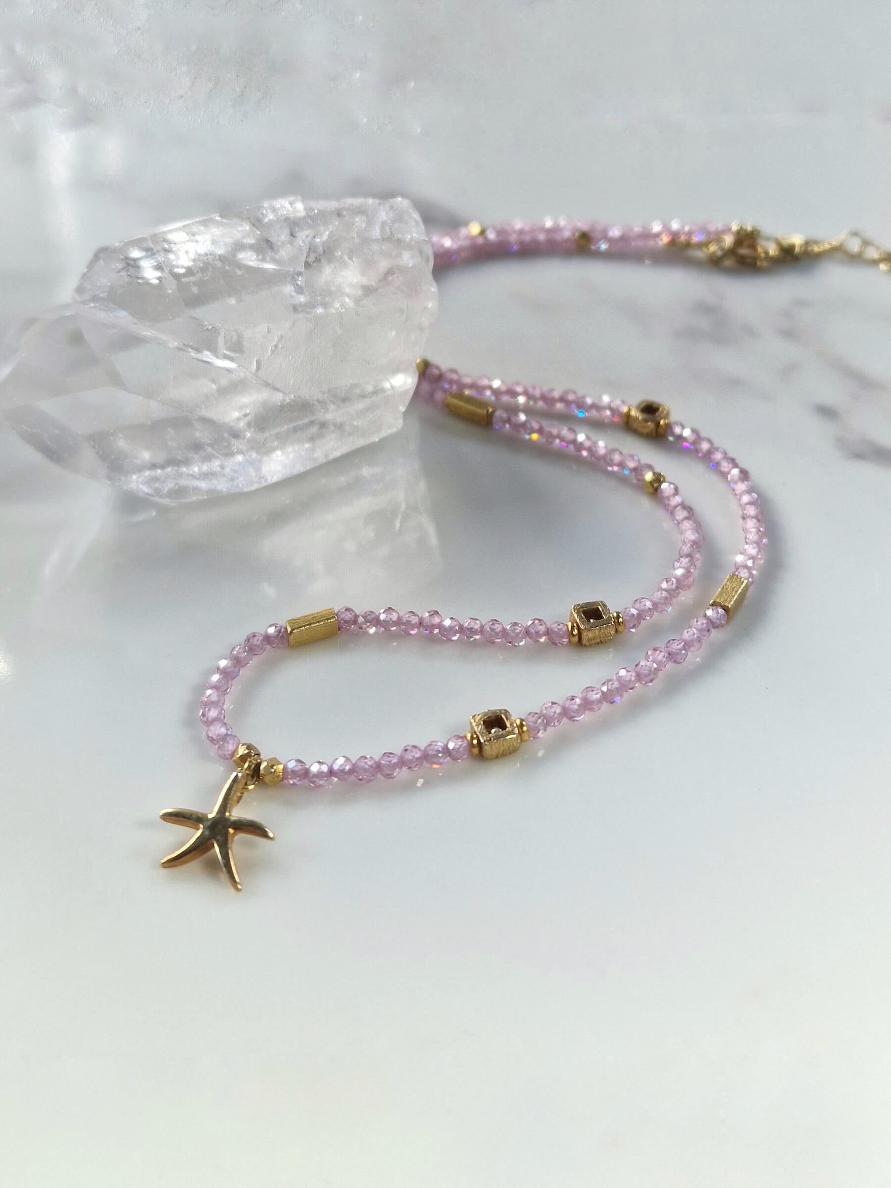 Pink Topaz Necklace Set