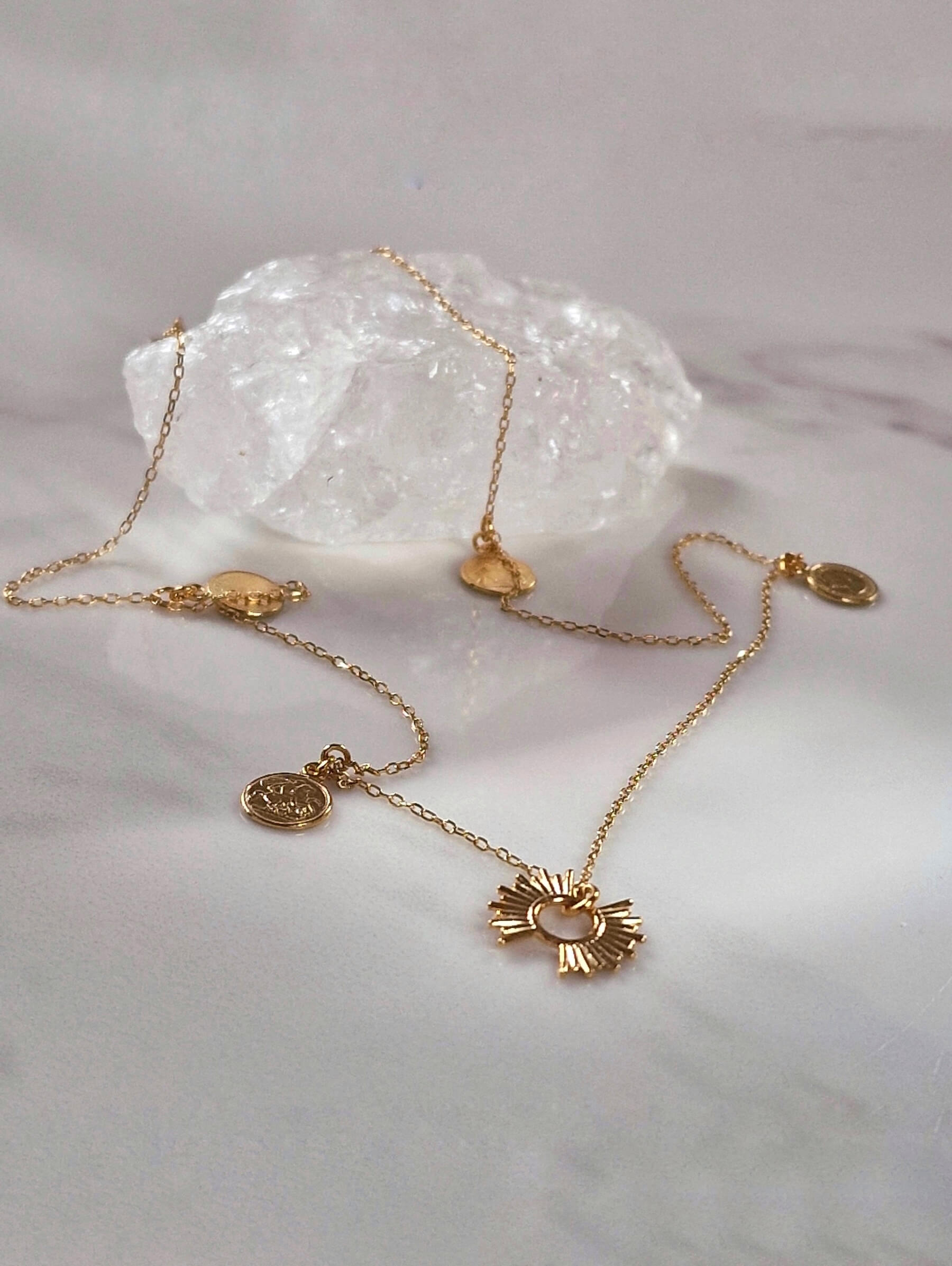Łańcuszek Pozłacany ze słoneczkiem