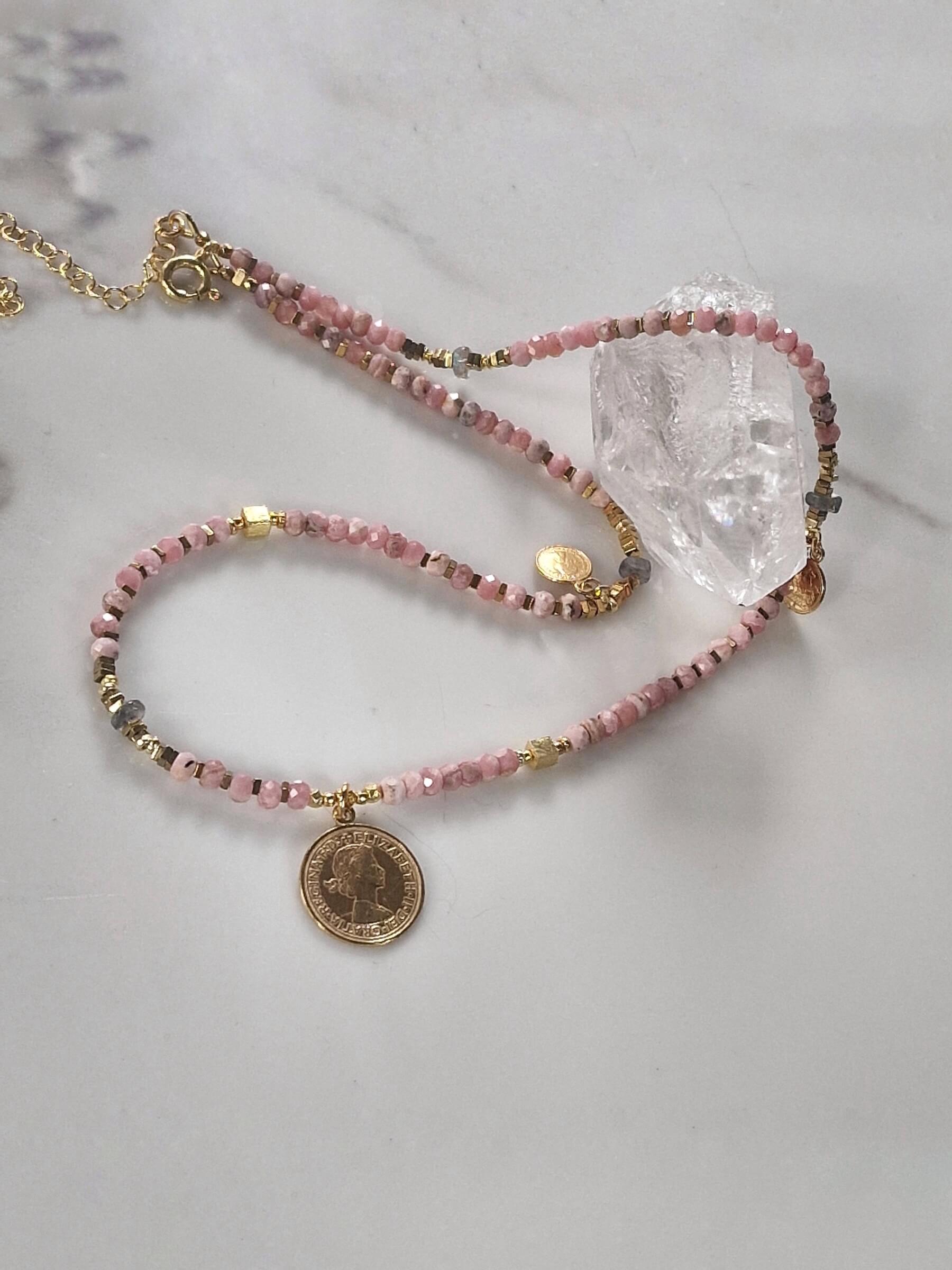 Naszyjnik Róża z Zawieszką - Moneta