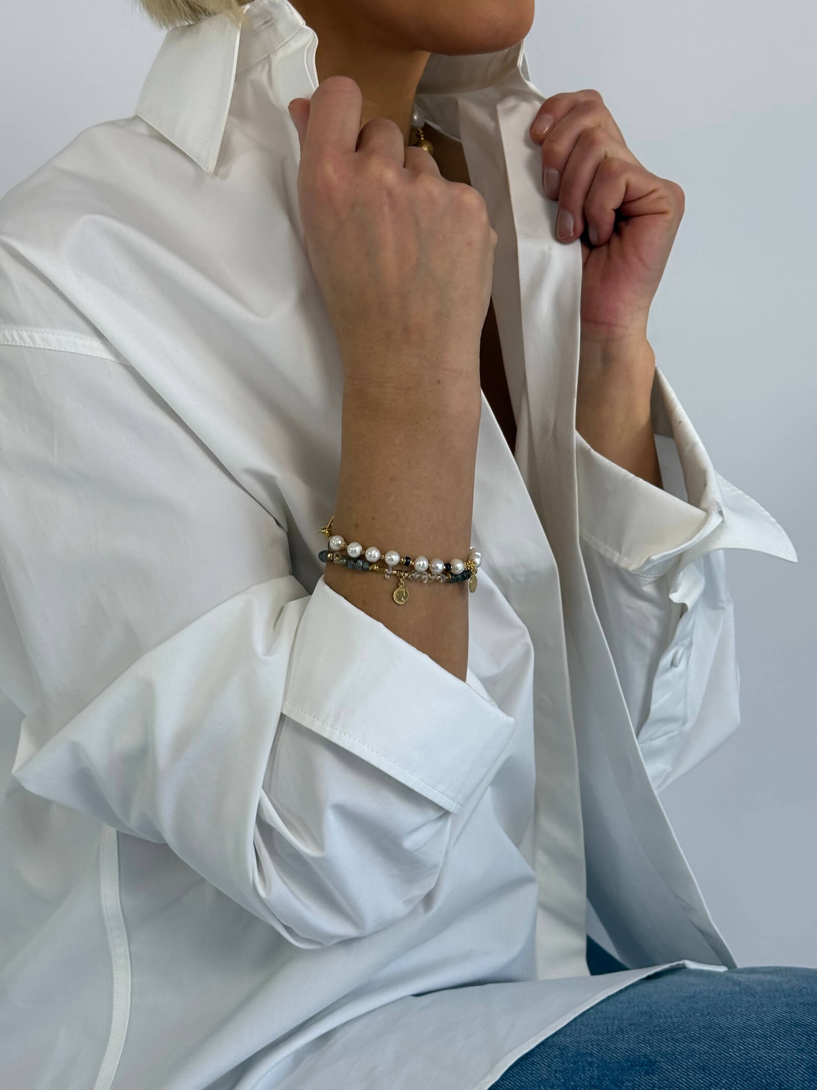 Bransoletka z Pereł z Turmalinem