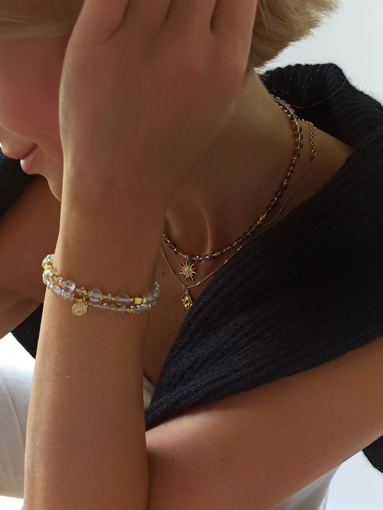 Bransoletka z Okrągłych Kryształów Górskich