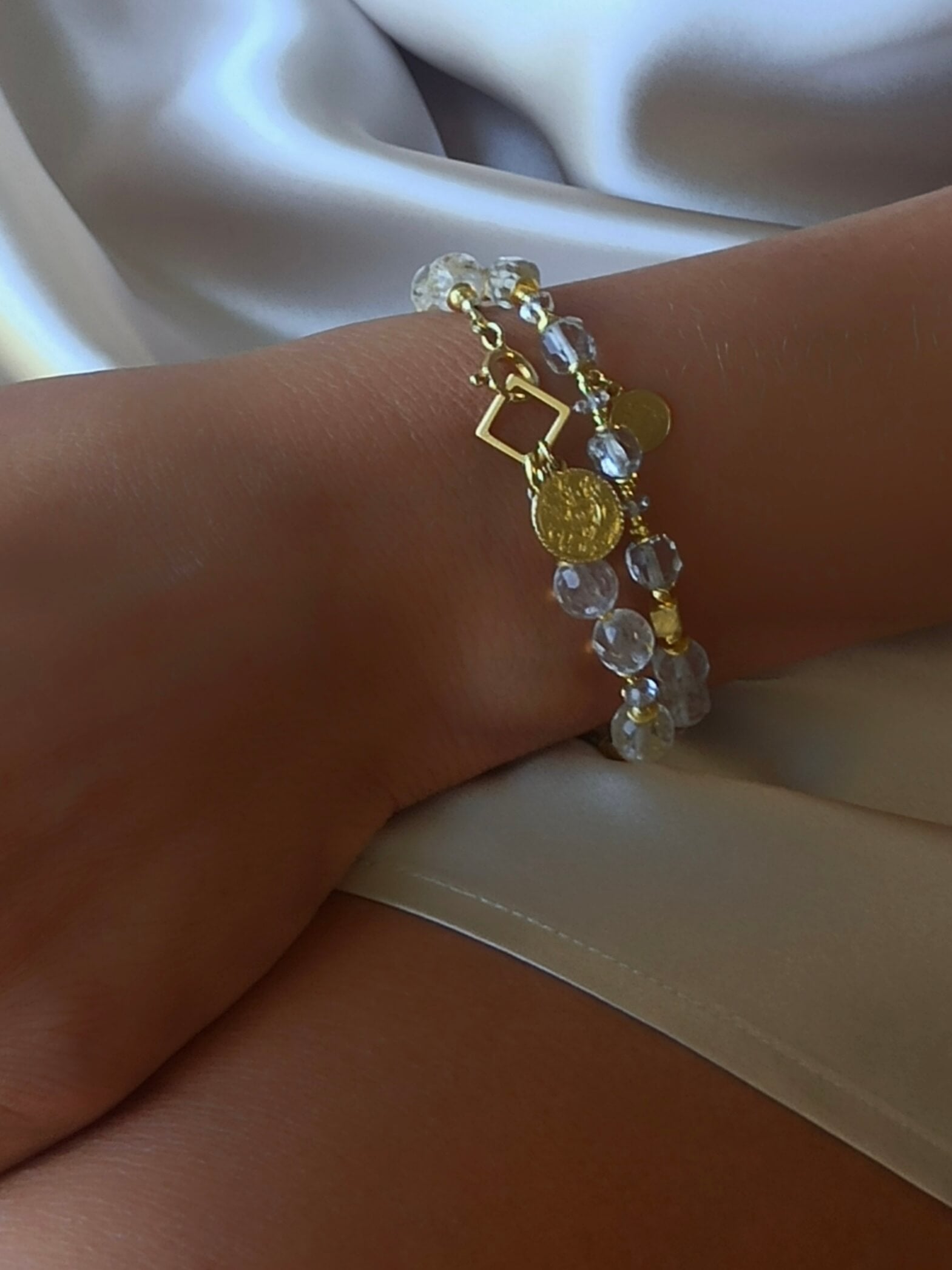 Bransoletka z Okrągłych Kryształów Górskich