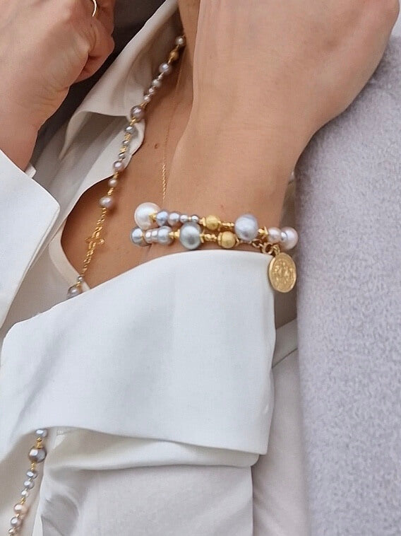 Bransoletka z Szarych Pereł