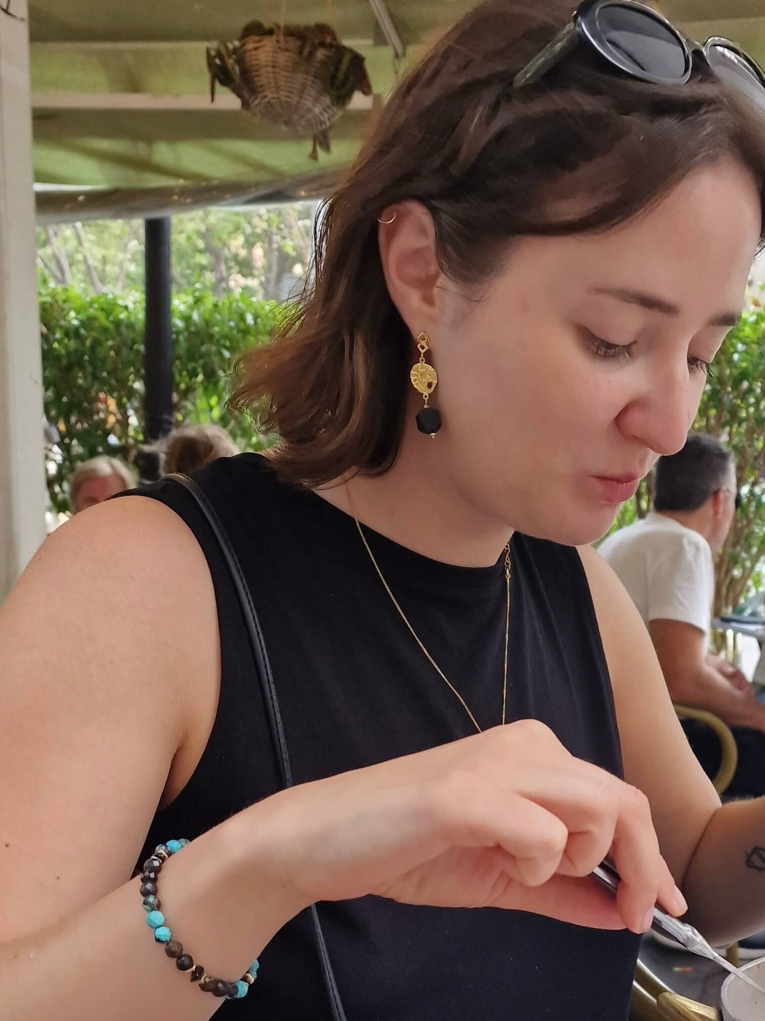 Kolczyki z czarnym turmalinem