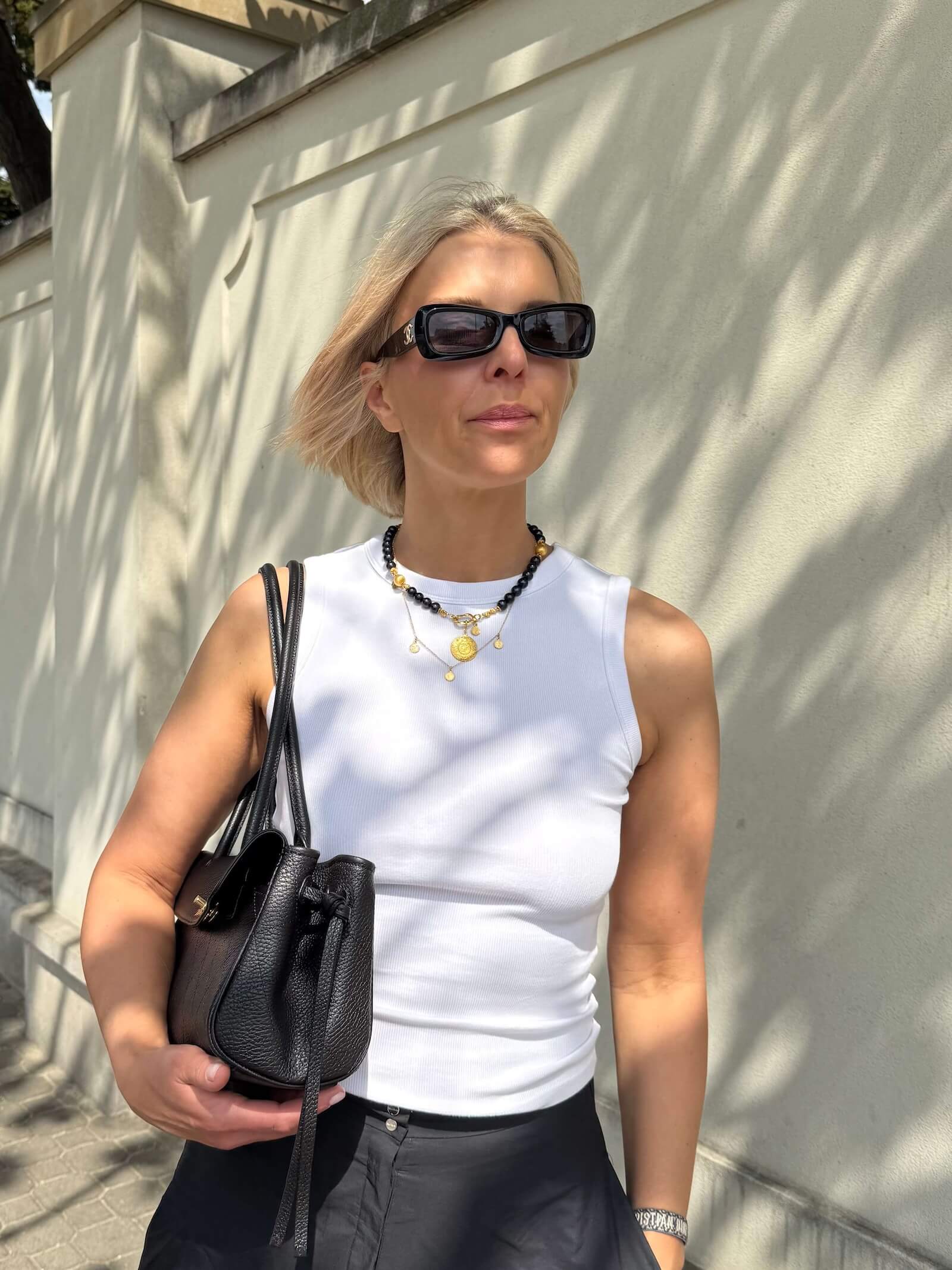 Choker z Czarnych Pereł z Dopinaną Zawieszką