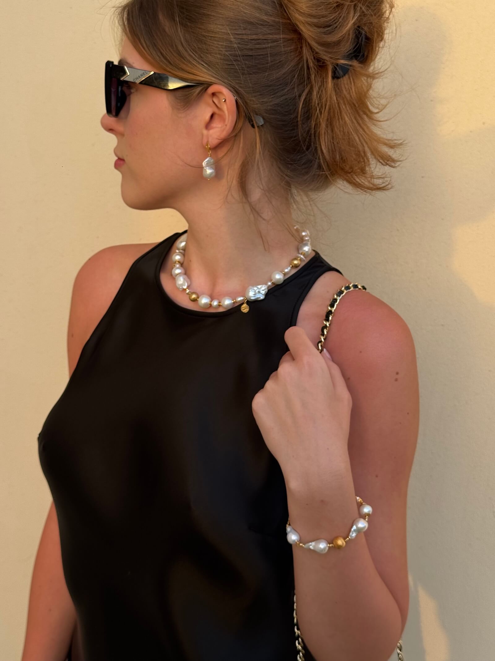 Bransoletka z Białych Pereł Barokowych