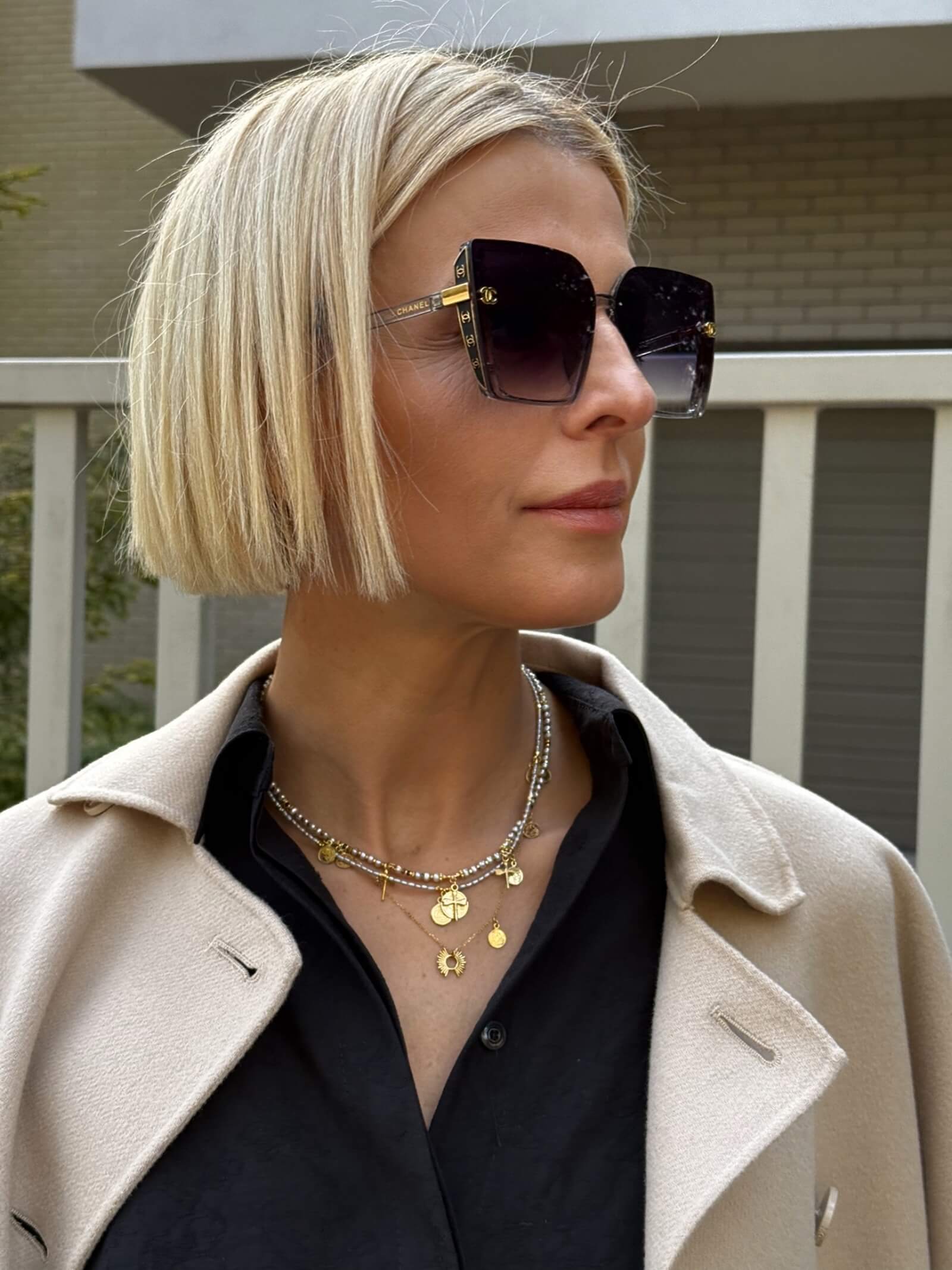 Zestaw Naszyjników z Szarych Pereł z Monetkami