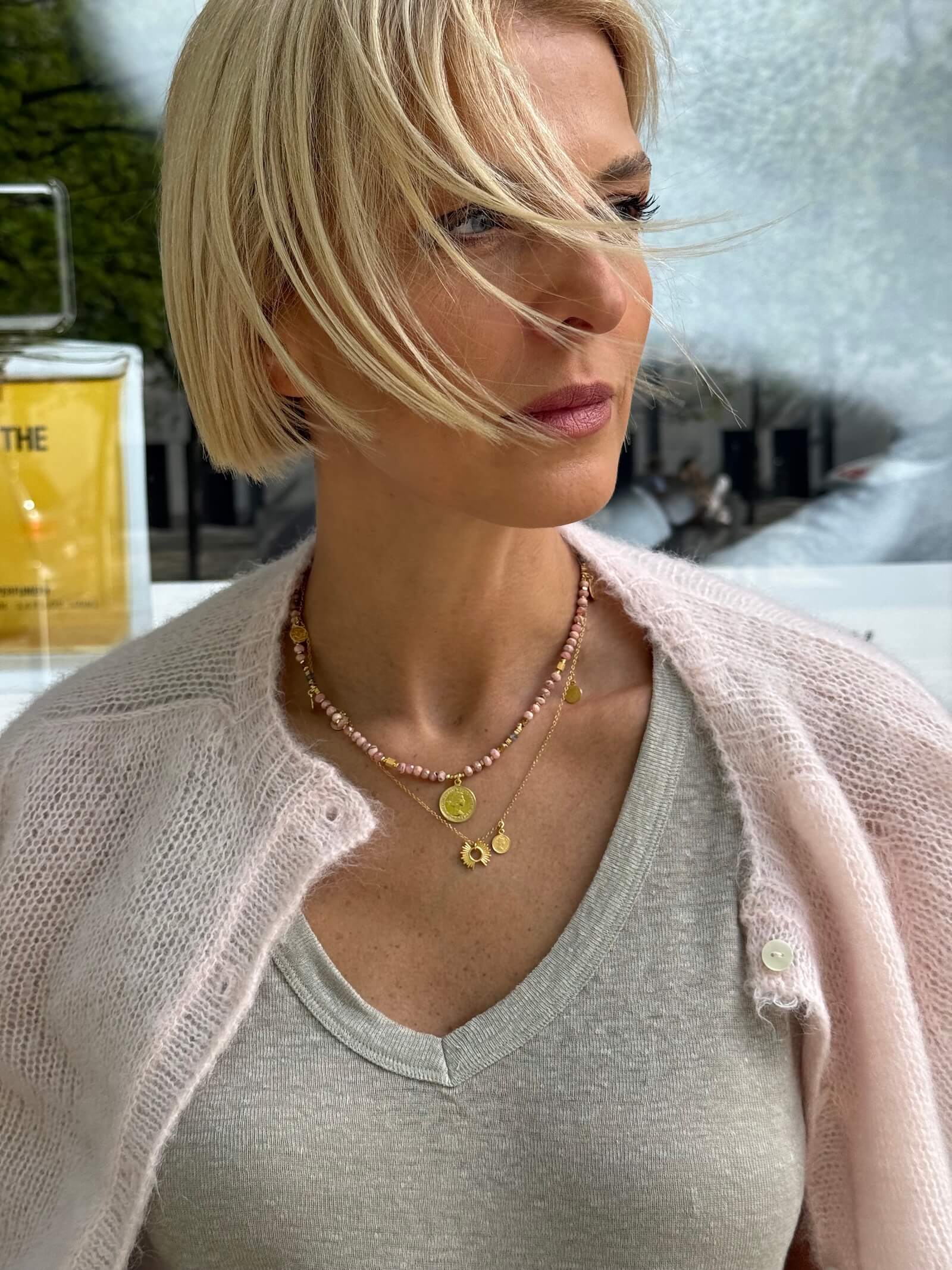 Naszyjnik Róża z Zawieszką - Moneta