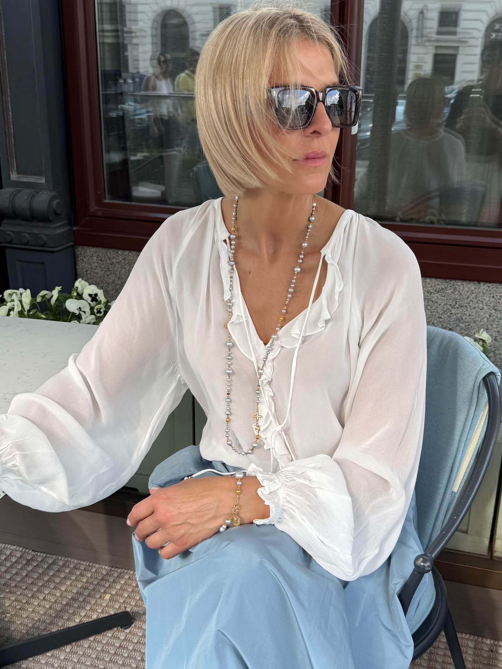 Long Gray Pearl Necklace
