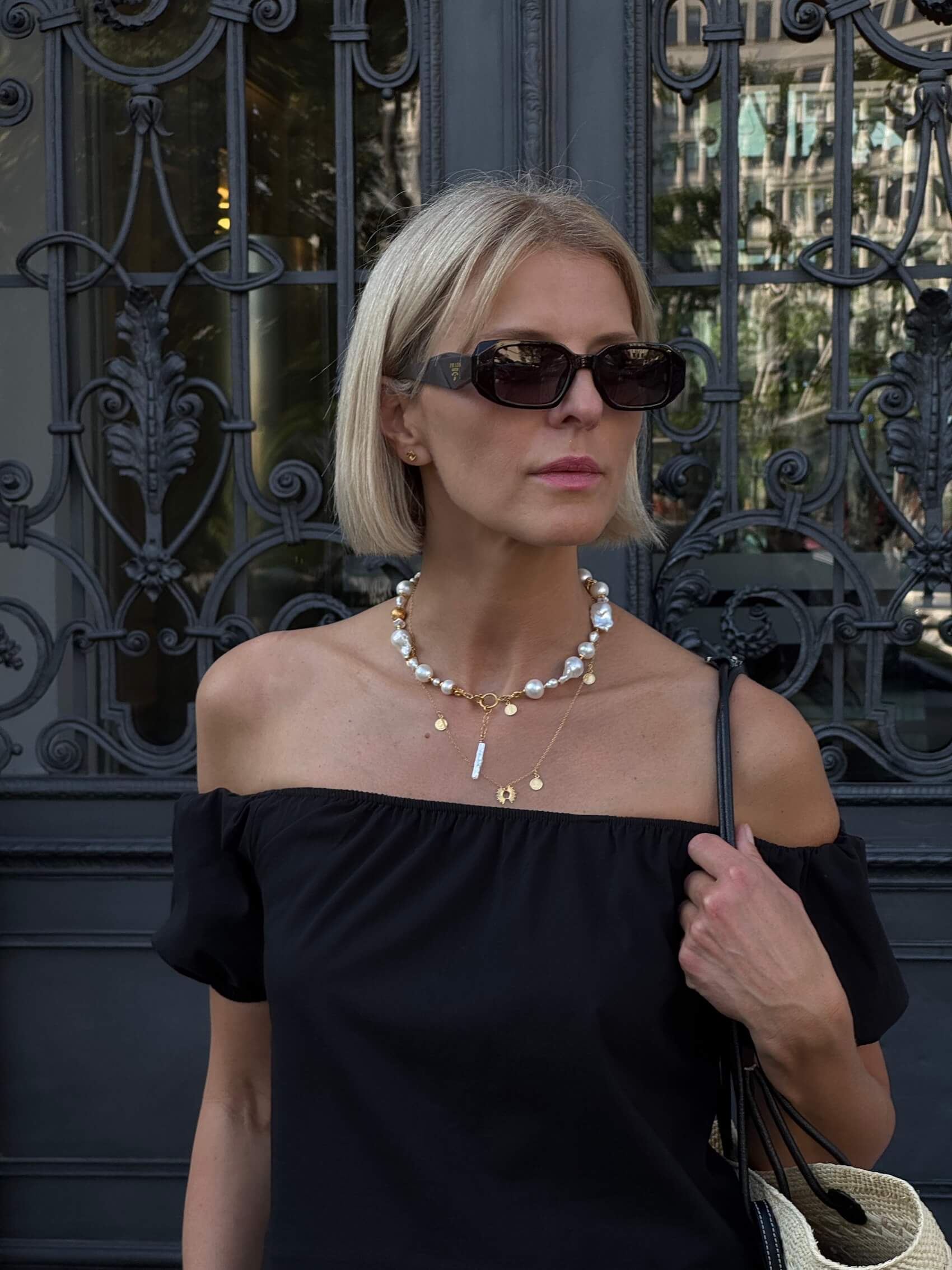 Choker z Białych Pereł Barokowych