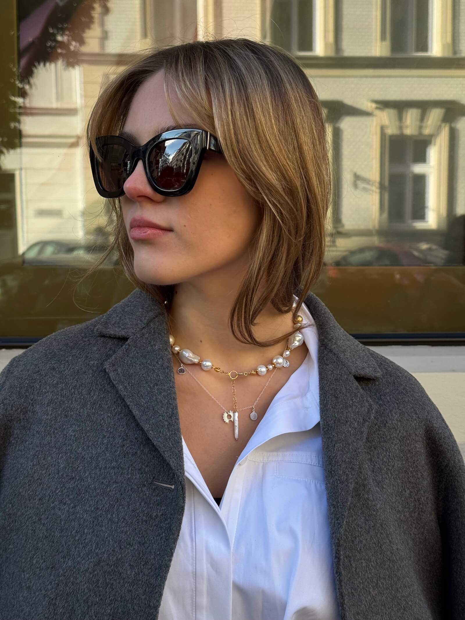 Choker z Białych Pereł Barokowych - ULASIENICKA