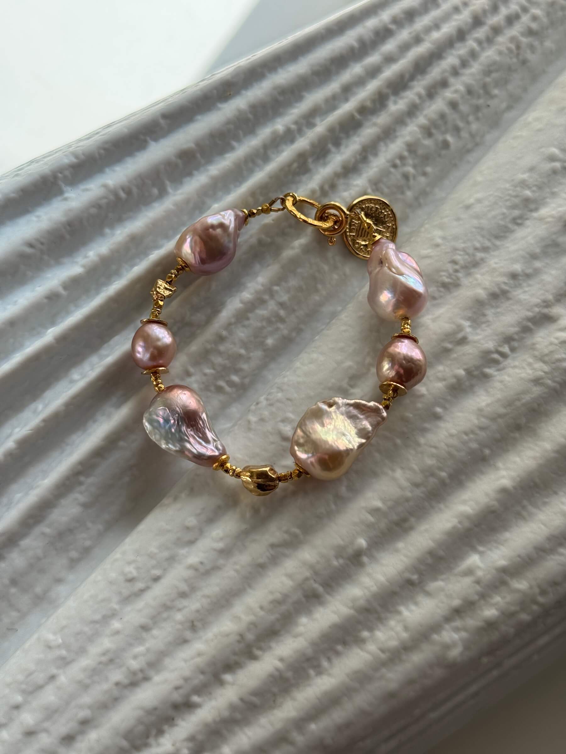 Pink Baroque Pearl Bracelet