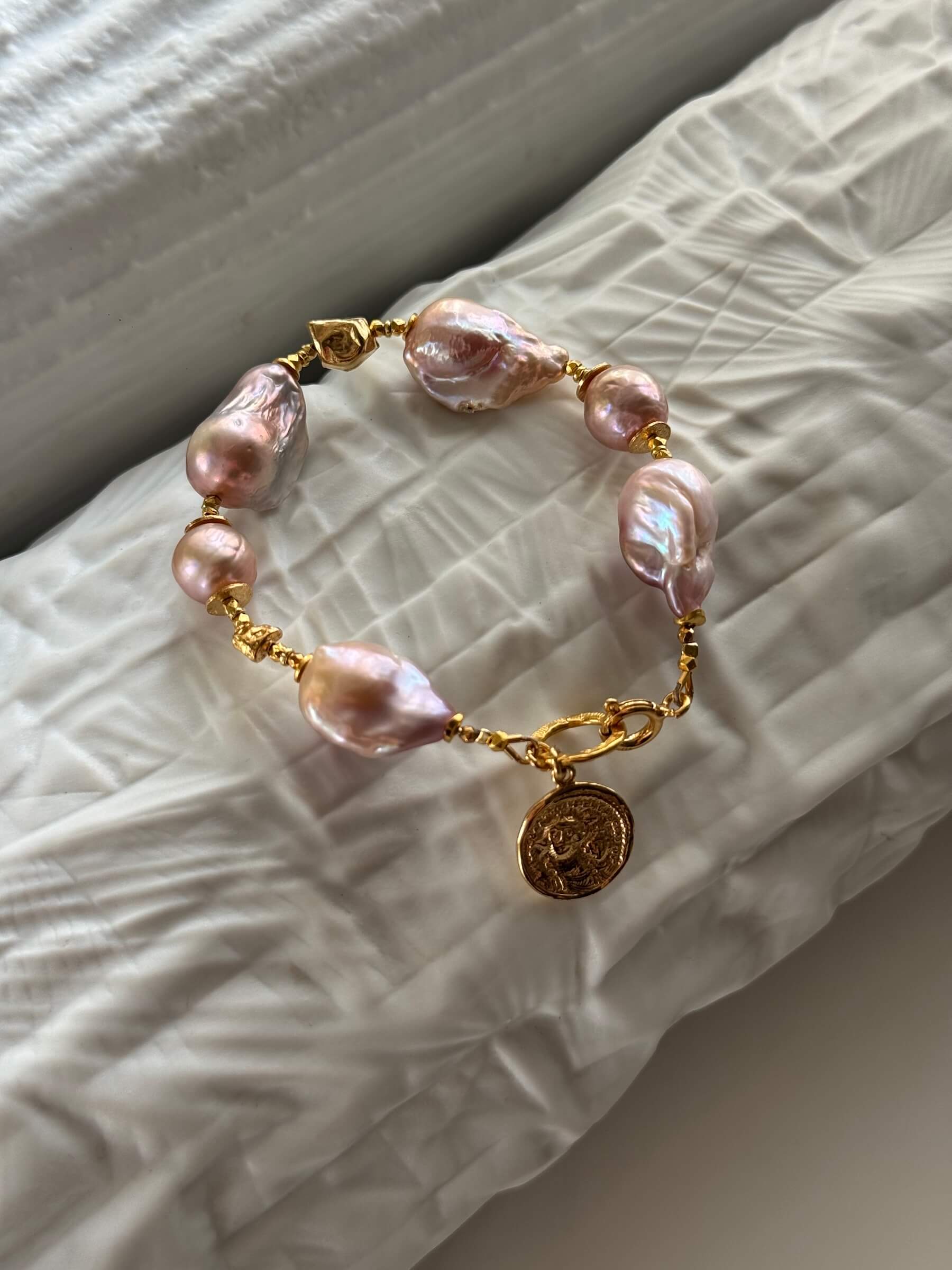 Pink Baroque Pearl Bracelet
