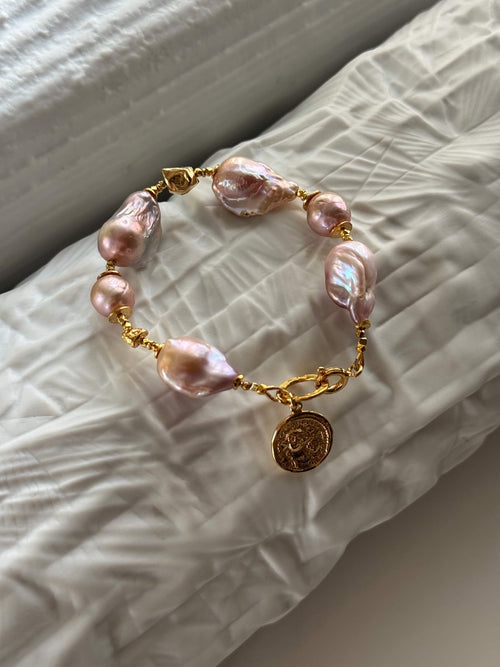 Pink Baroque Pearl Bracelet