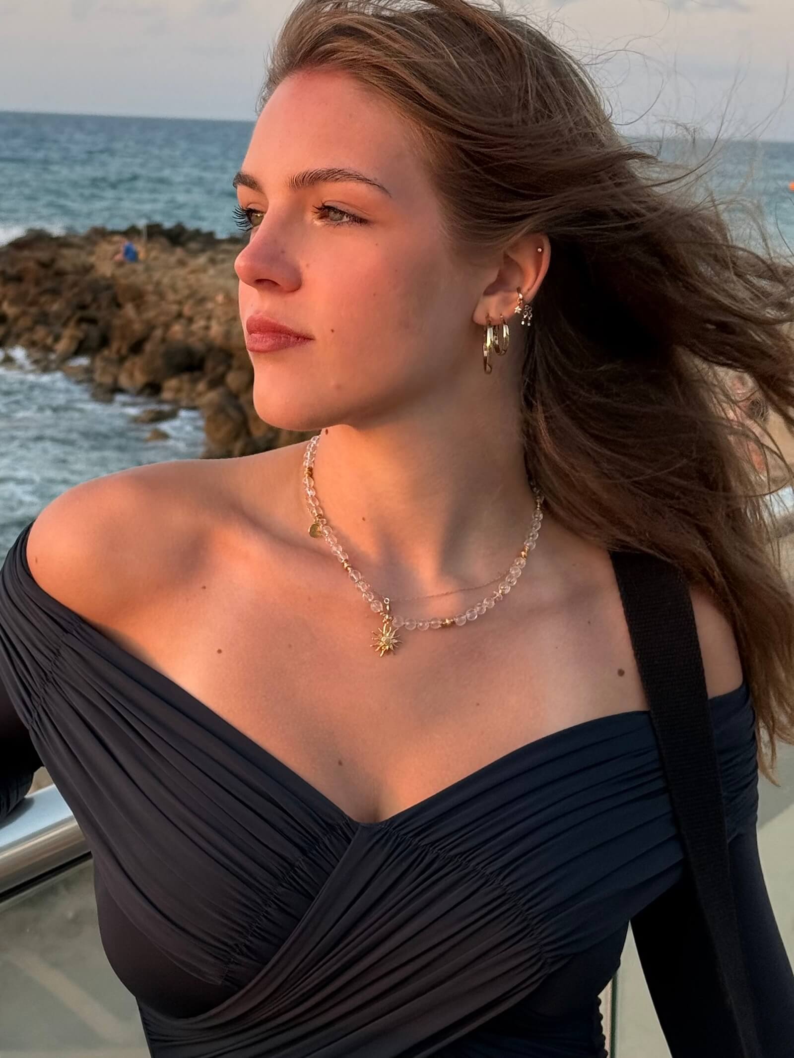 Naszyjnik z Kryształu Górskiego z Zawieszką - Słońce