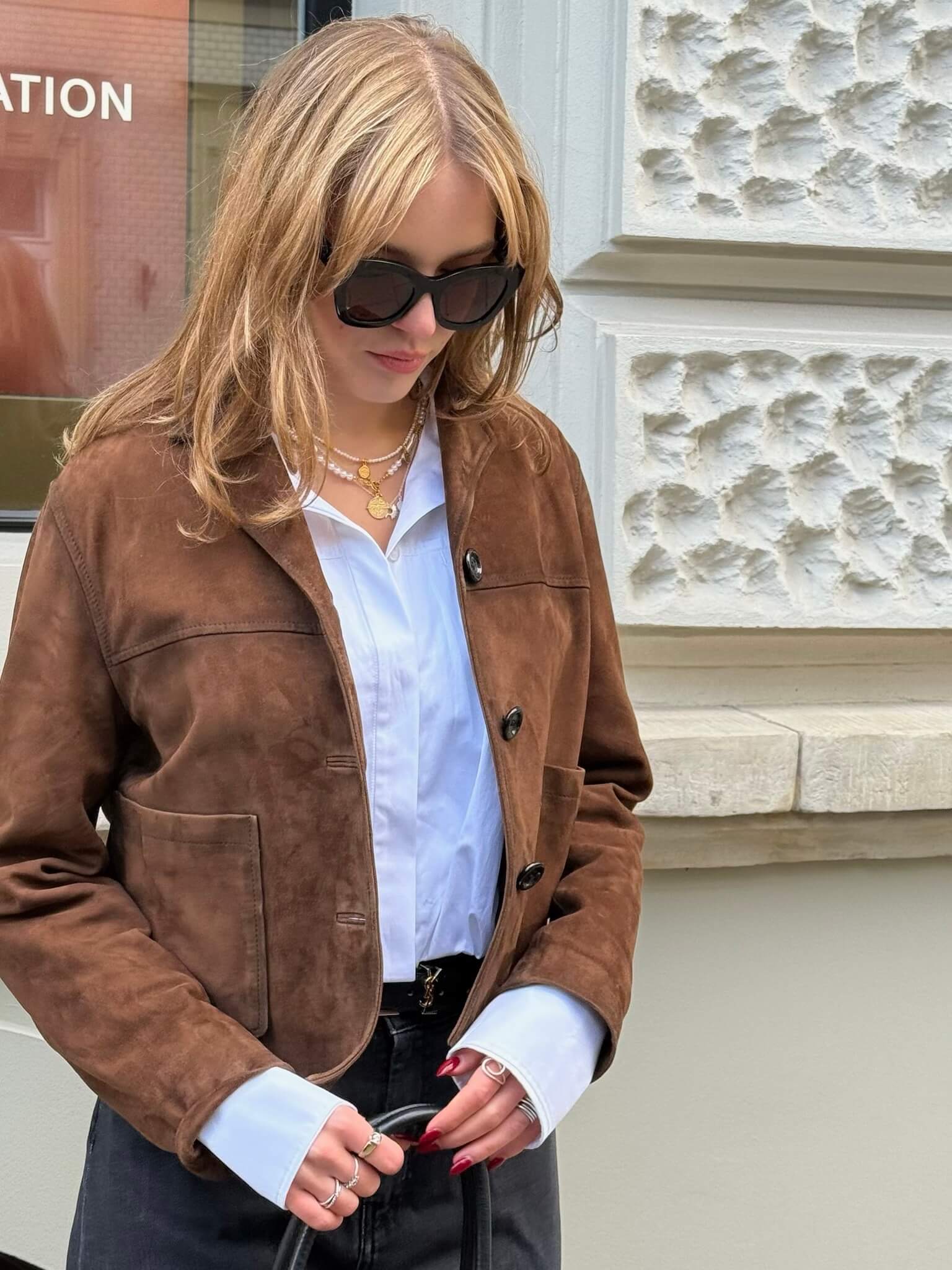 Zestaw Naszyjników z Białych Pereł z Zapięciem na Patyczek