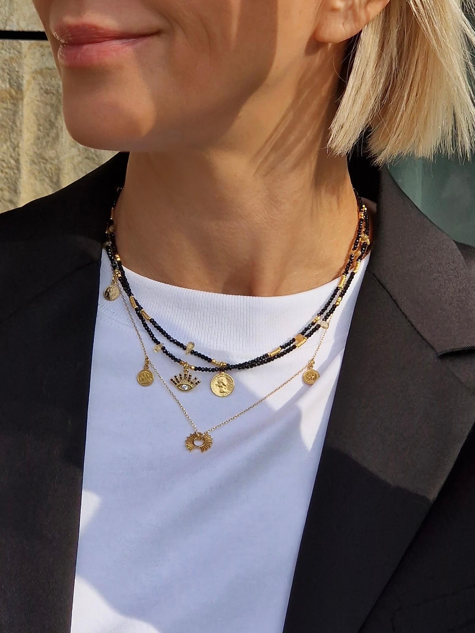 Black Spinel Necklace Set