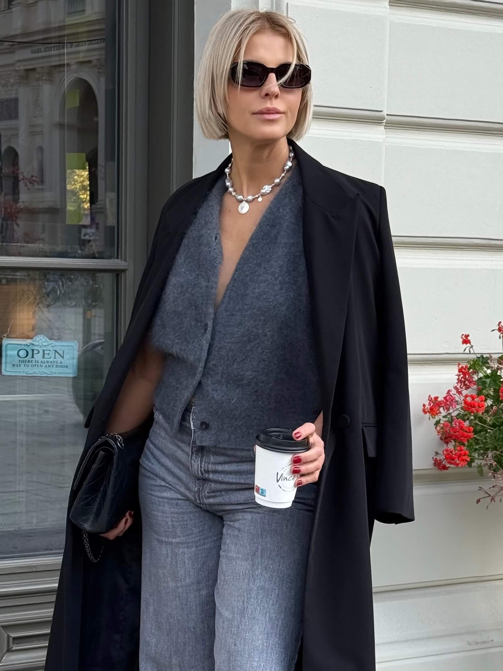 Naszyjnik z Szarych Pereł Barokowych - Srebro 925