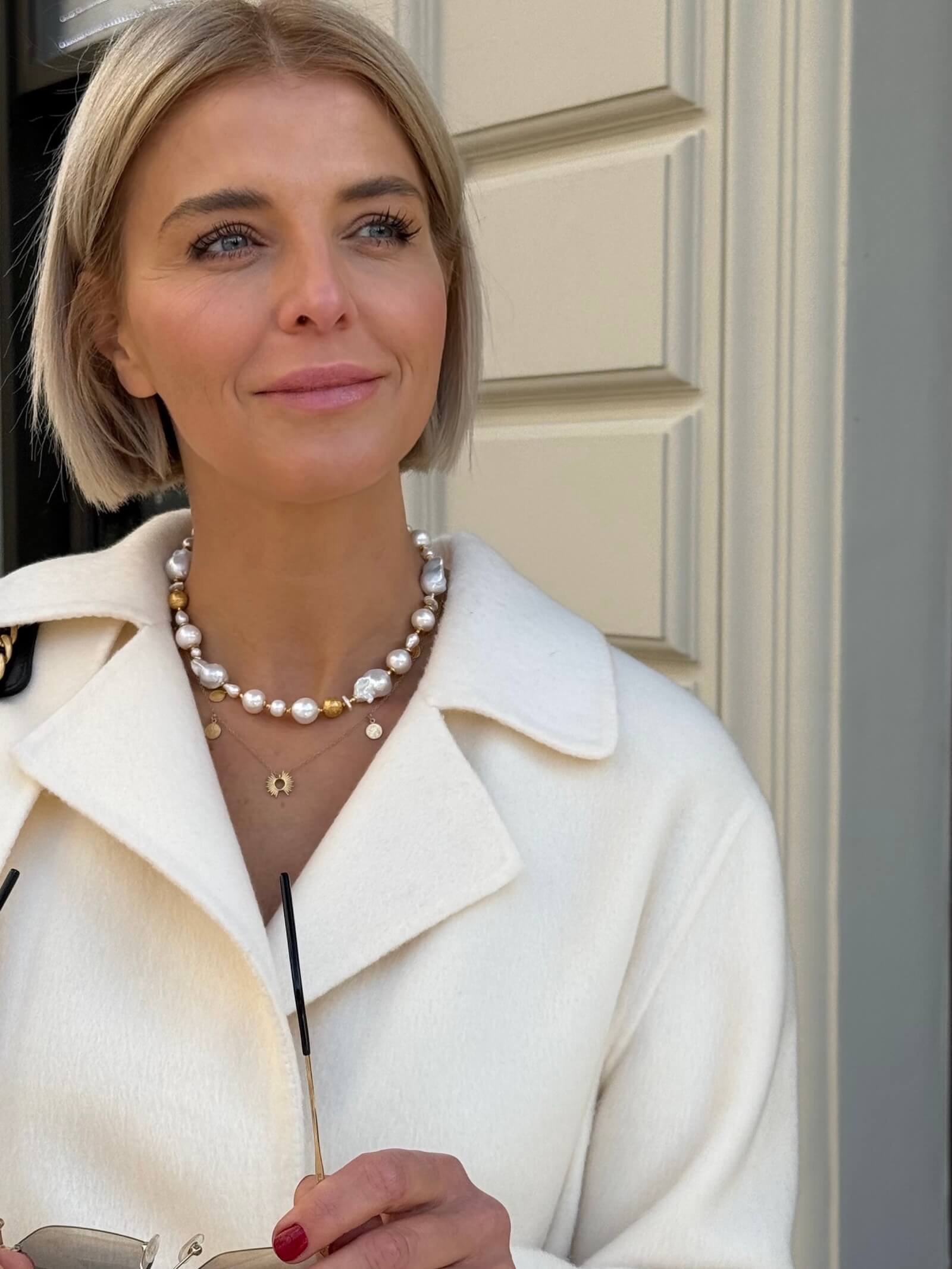 Choker z Białych Pereł Barokowych - ULASIENICKA