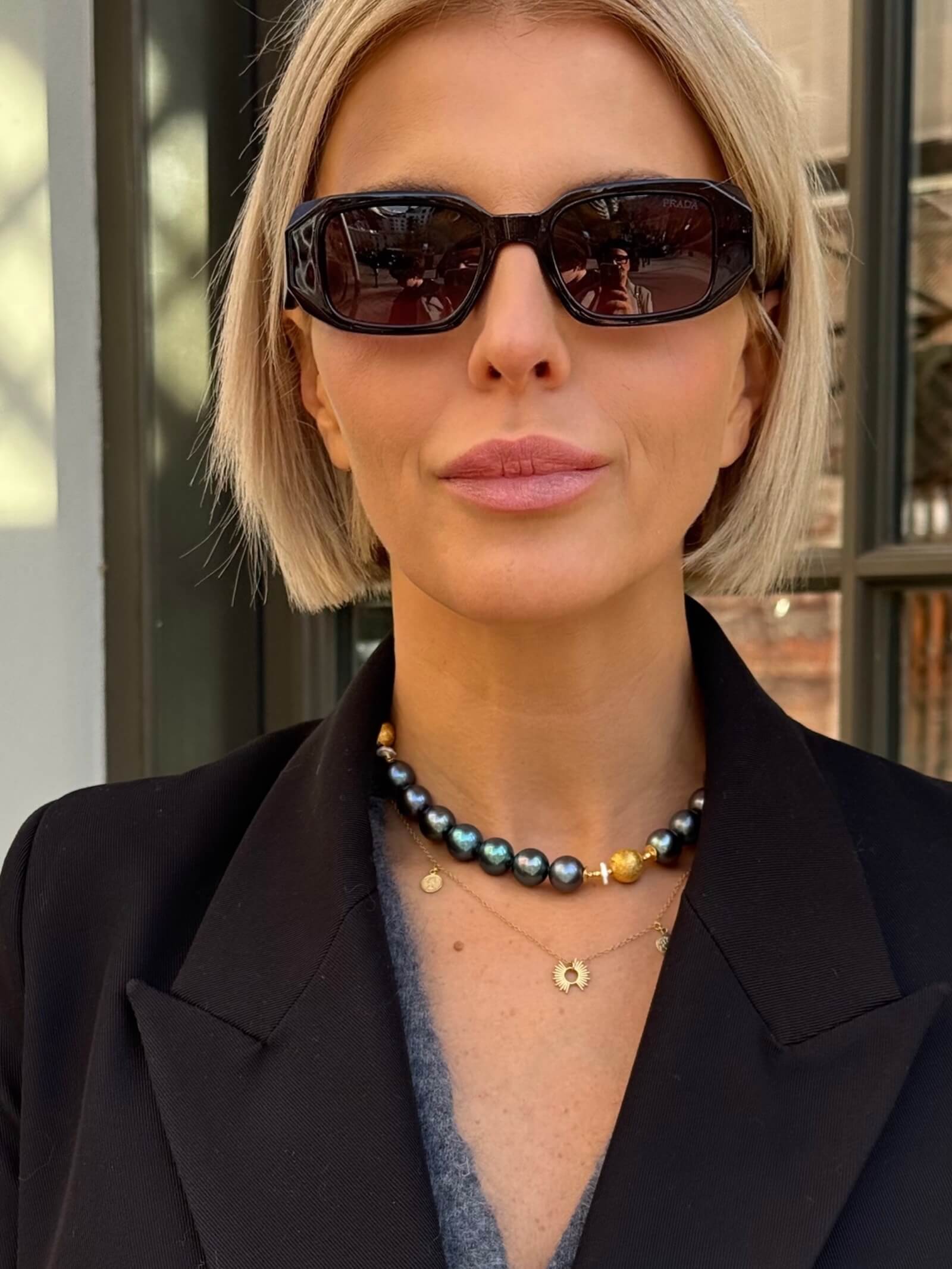 Choker z Grafitowych Pereł - ULASIENICKA