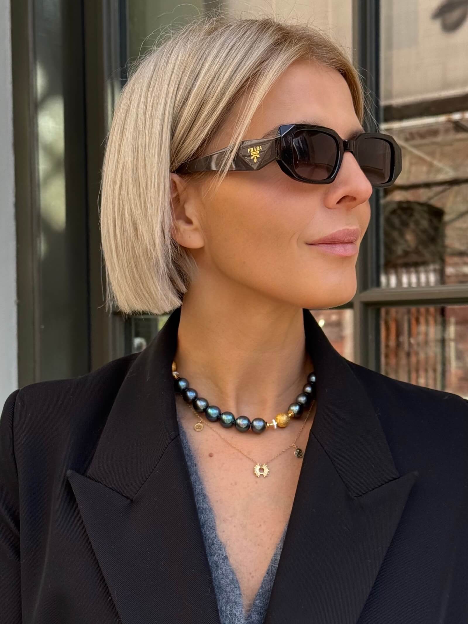 Choker z Grafitowych Pereł - ULASIENICKA