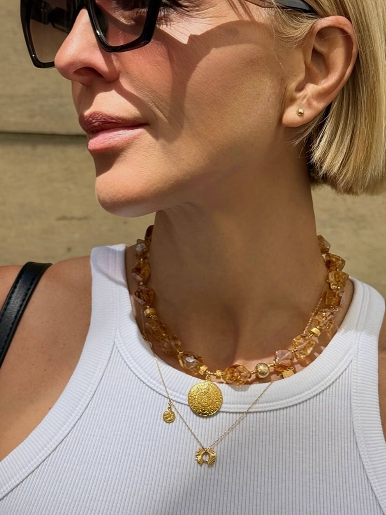 Naszyjnik z Cytrynów z Zawieszką - Moneta Azteków