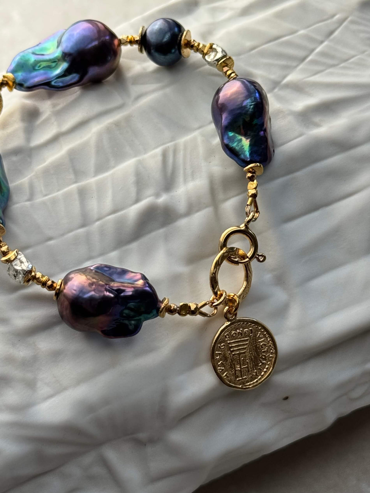 Graphite Baroque Pearl Bracelet