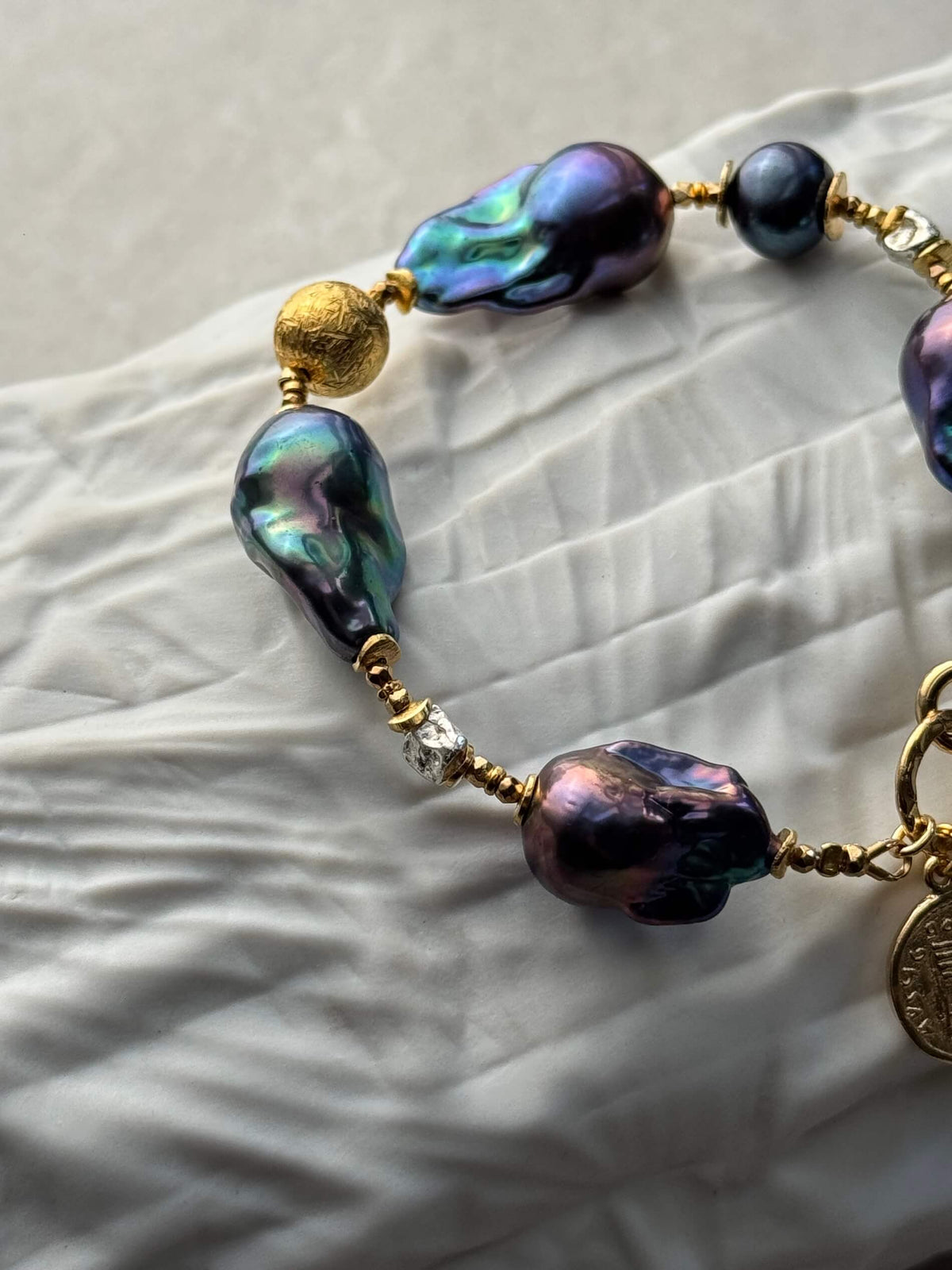 Graphite Baroque Pearl Bracelet