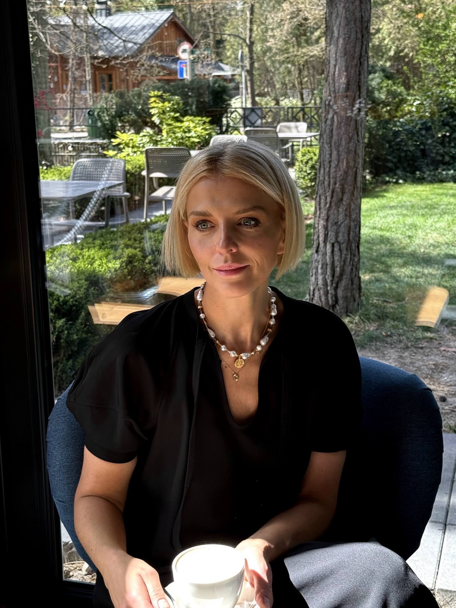 Irregular Pearl Necklace with Labradorite and Pendant - Small Aztec Coin